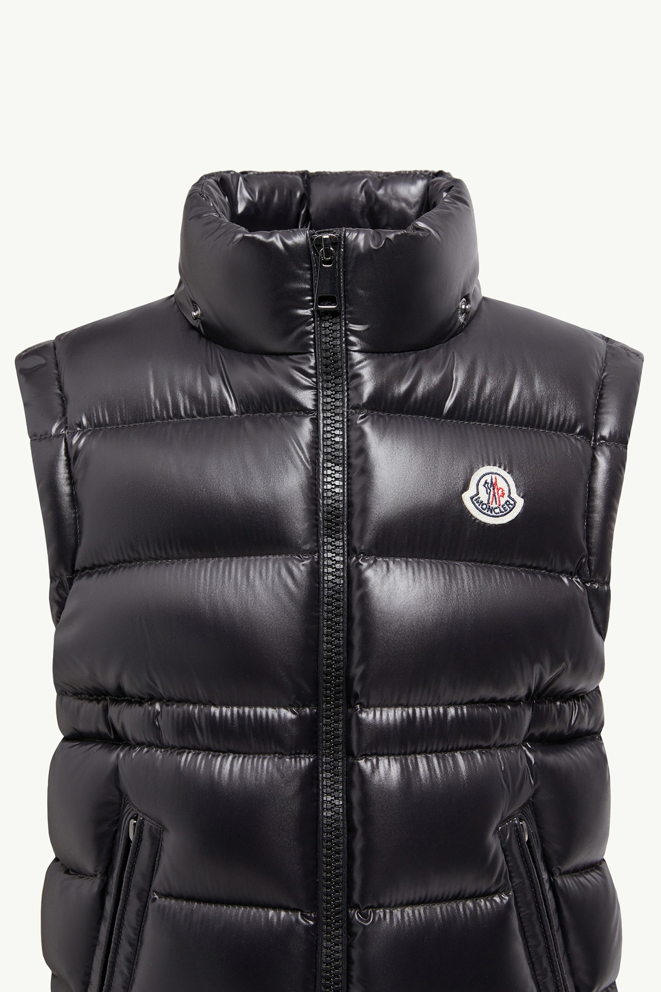 Ania Hooded Down Gilet Girl Black Moncler 1