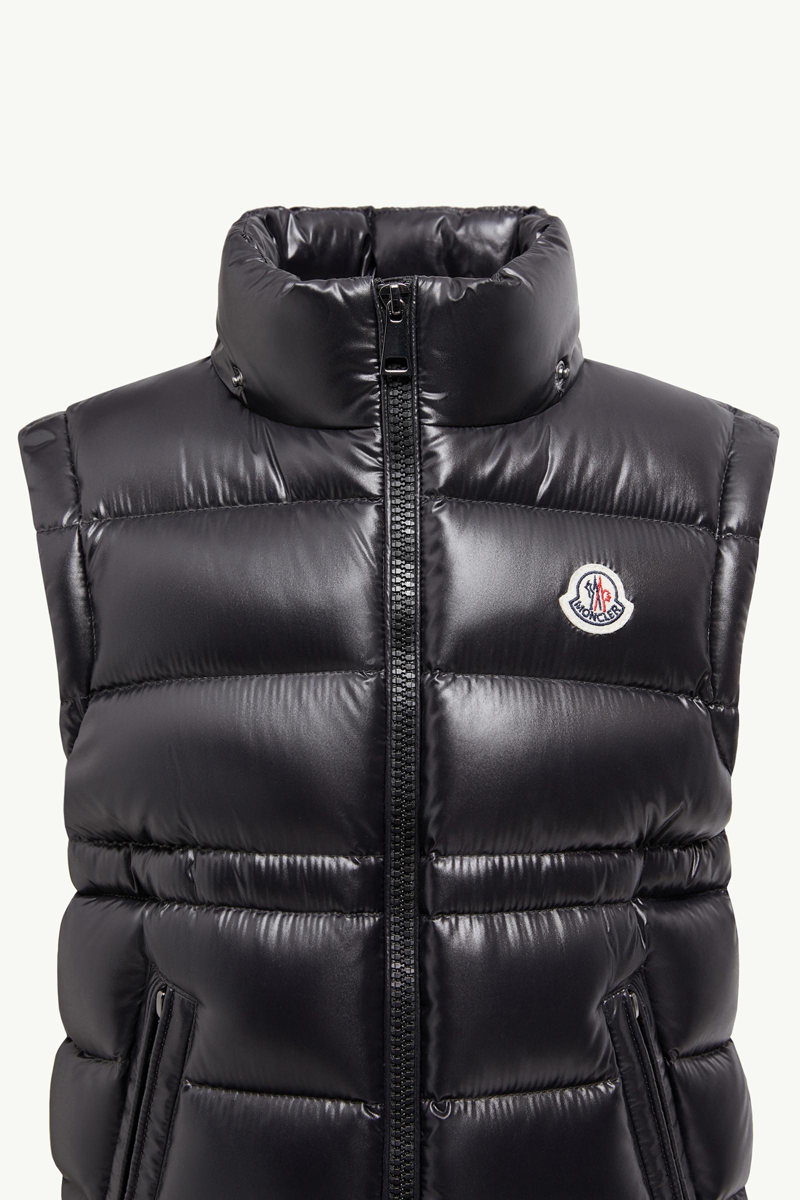 Black Ania Hooded Down Vest - Down Jackets & Vests for Children