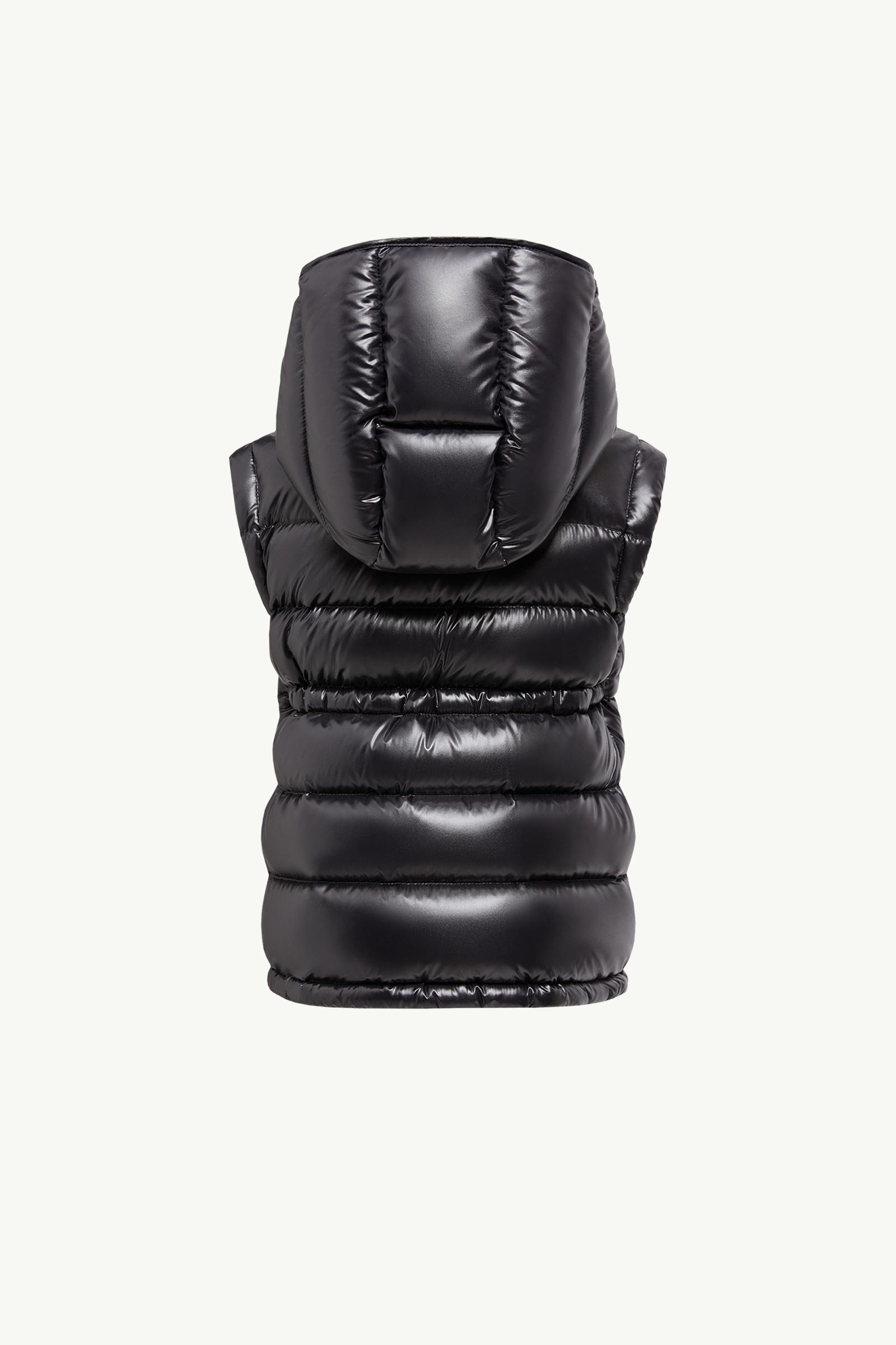 Black Ania Hooded Down Vest - Down Jackets & Vests for Children 