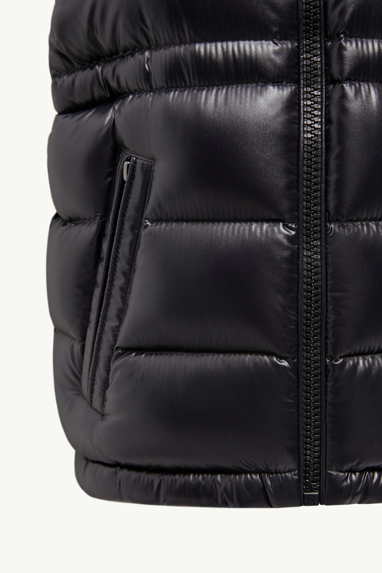 Ania Hooded Down Gilet Girl Black Moncler 4