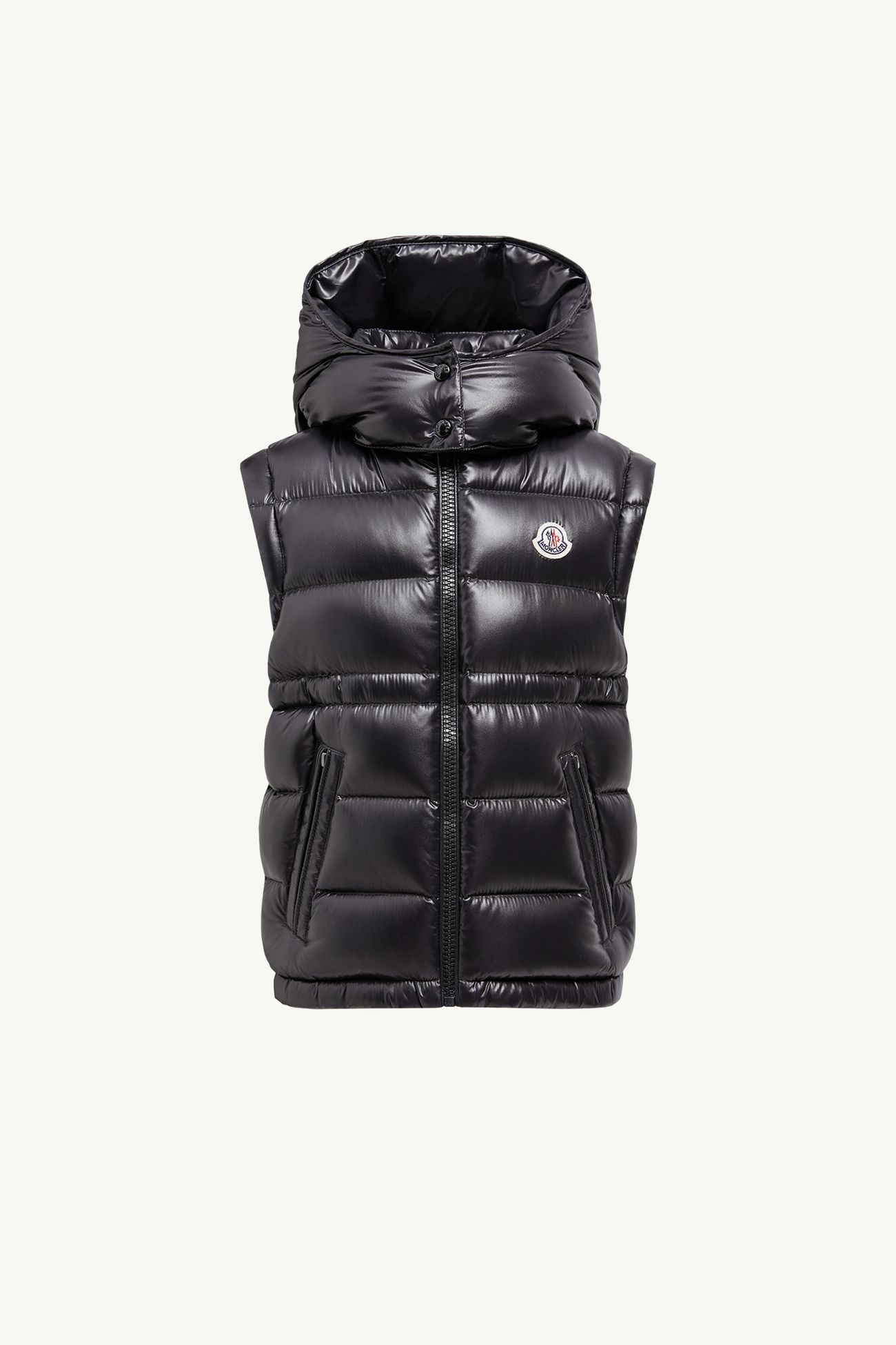 Ania Hooded Down Vest Girl Black Moncler 0