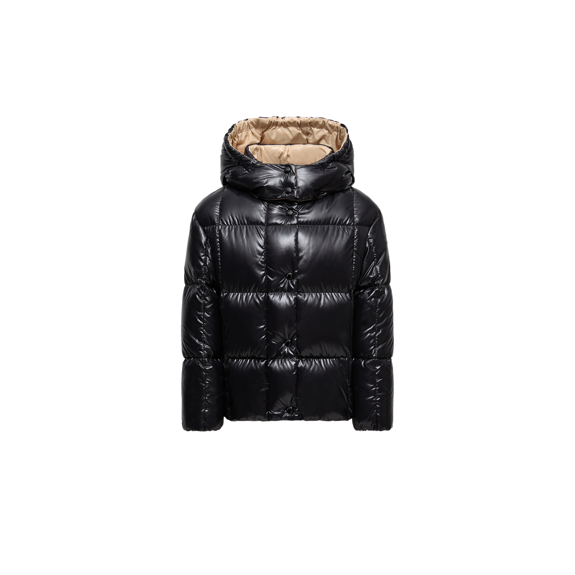 Moncler  Parana Hooded Down Jacket for Girls in Black, Size: 10Y