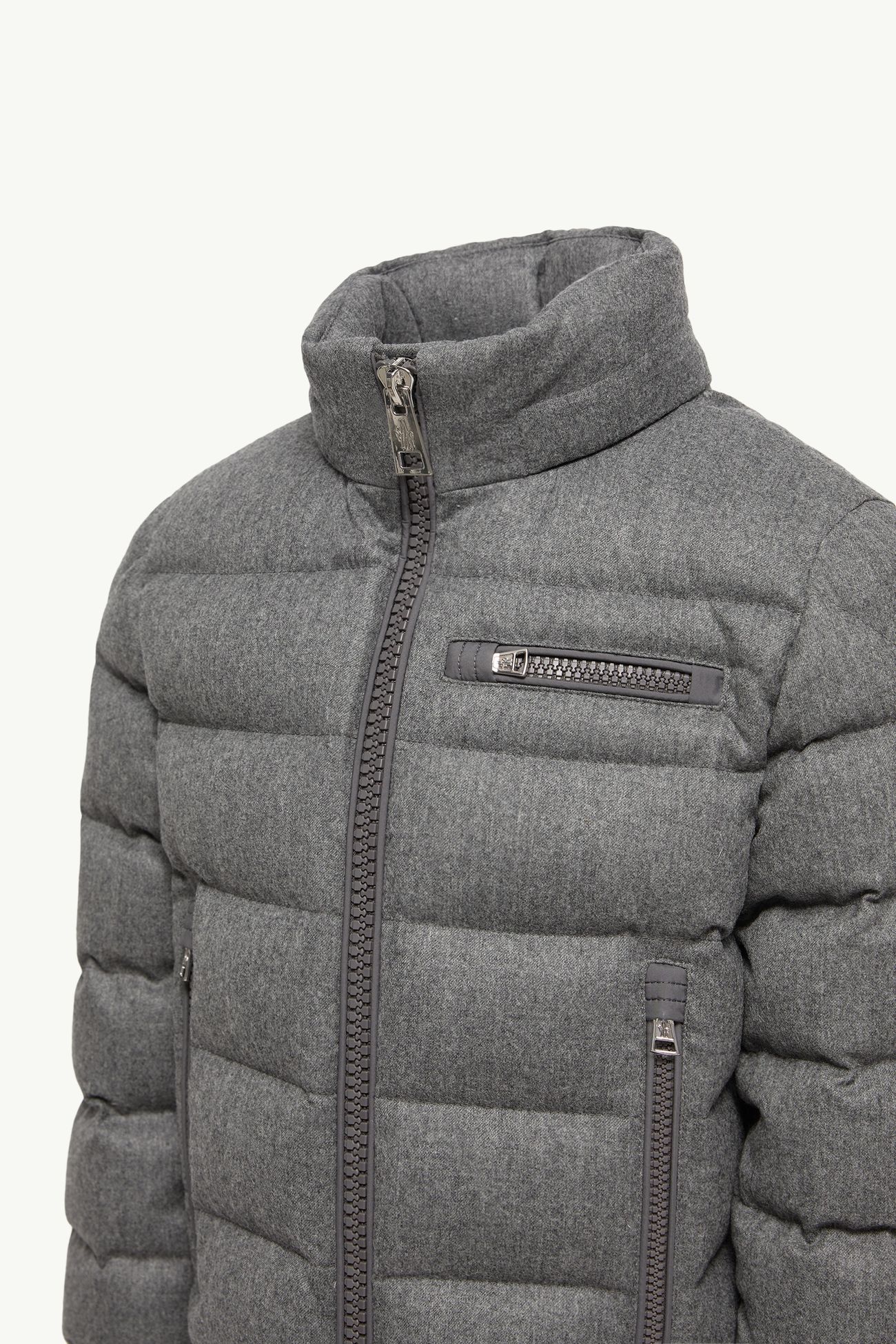 Quade Wool Short Down Jacket Boy Dark Grey Moncler 4