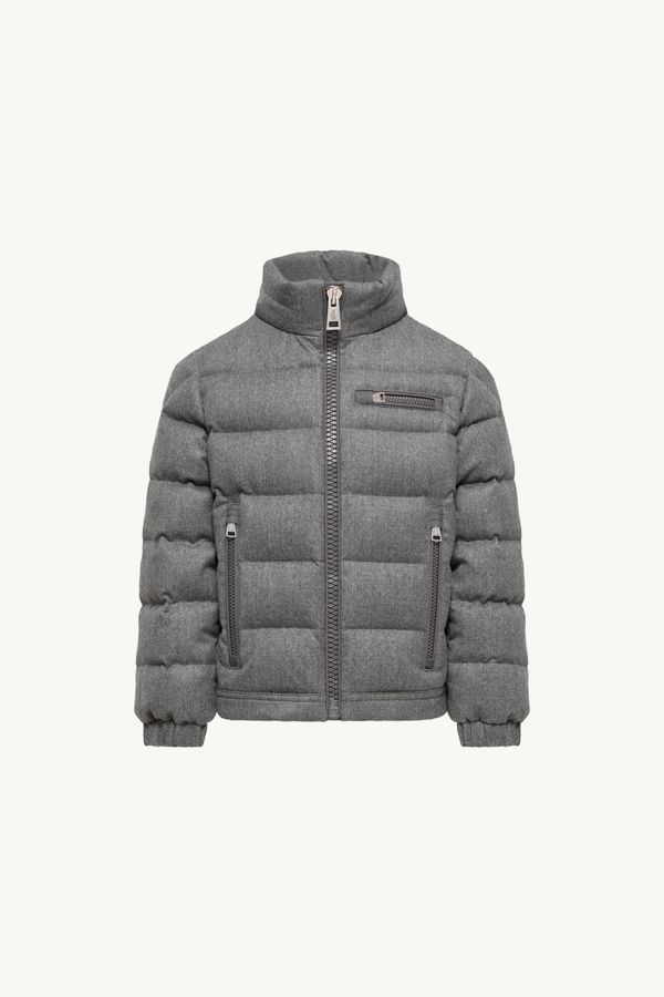 Quade Wool Short Down Jacket Boy Dark Grey Moncler 0