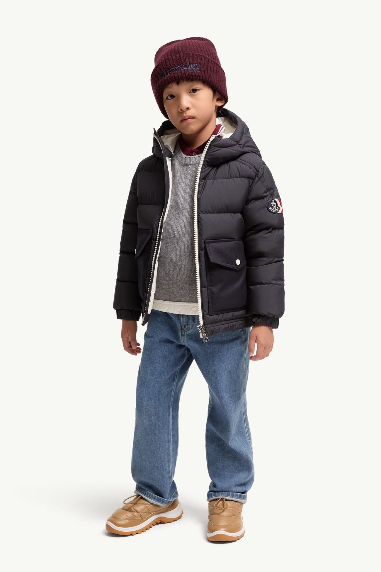 Piumino Ignatius con cappuccio Bambino Blu Scuro Moncler 1