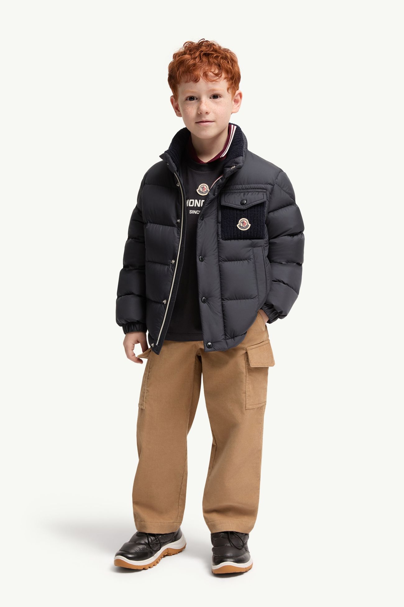 Jarek 발수 쇼트 다운 재킷 키즈 남아 다크 블루 Moncler 1
