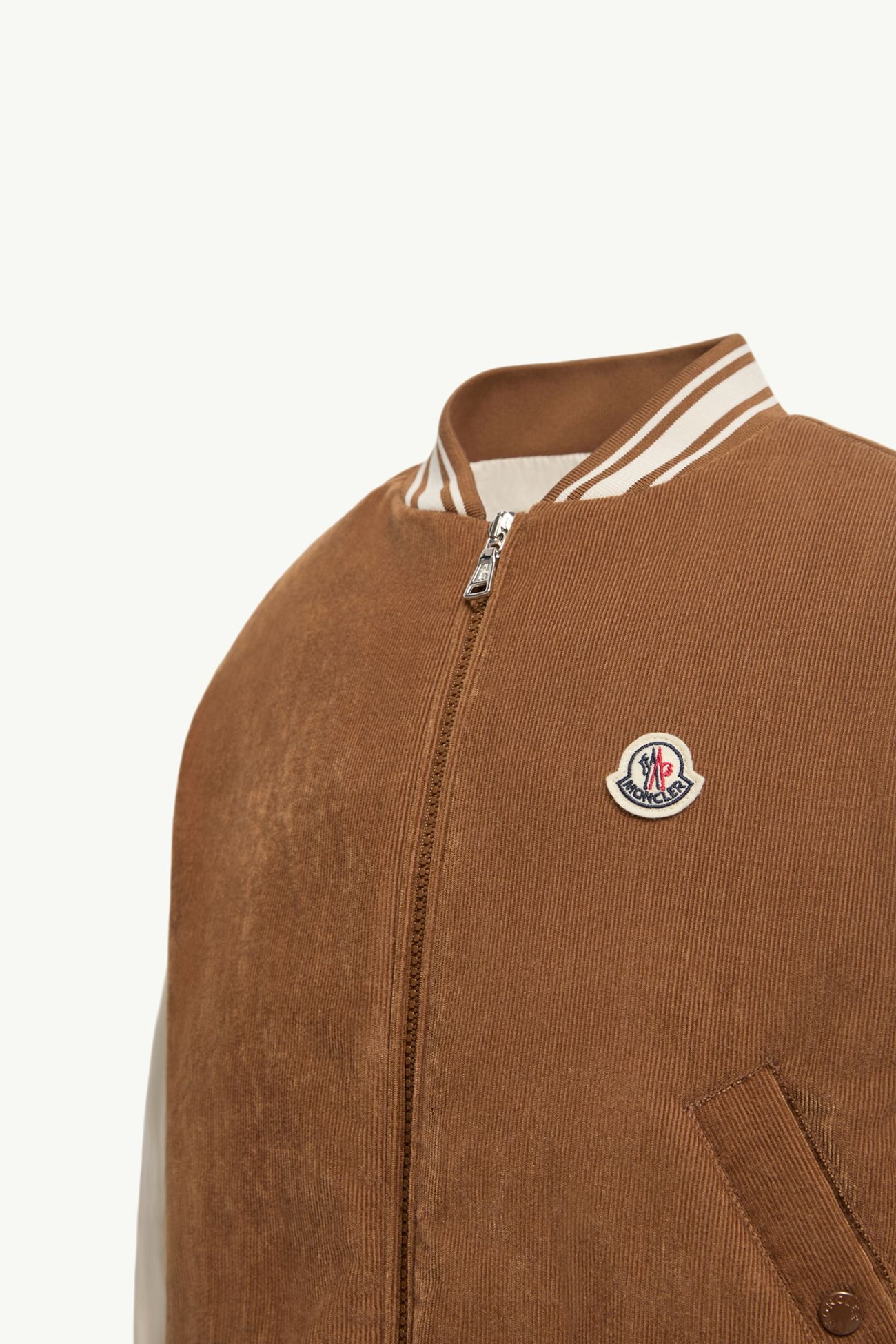 Giacca bomber Gumond in velluto a costine Bambino Beige & Bianco Moncler 2