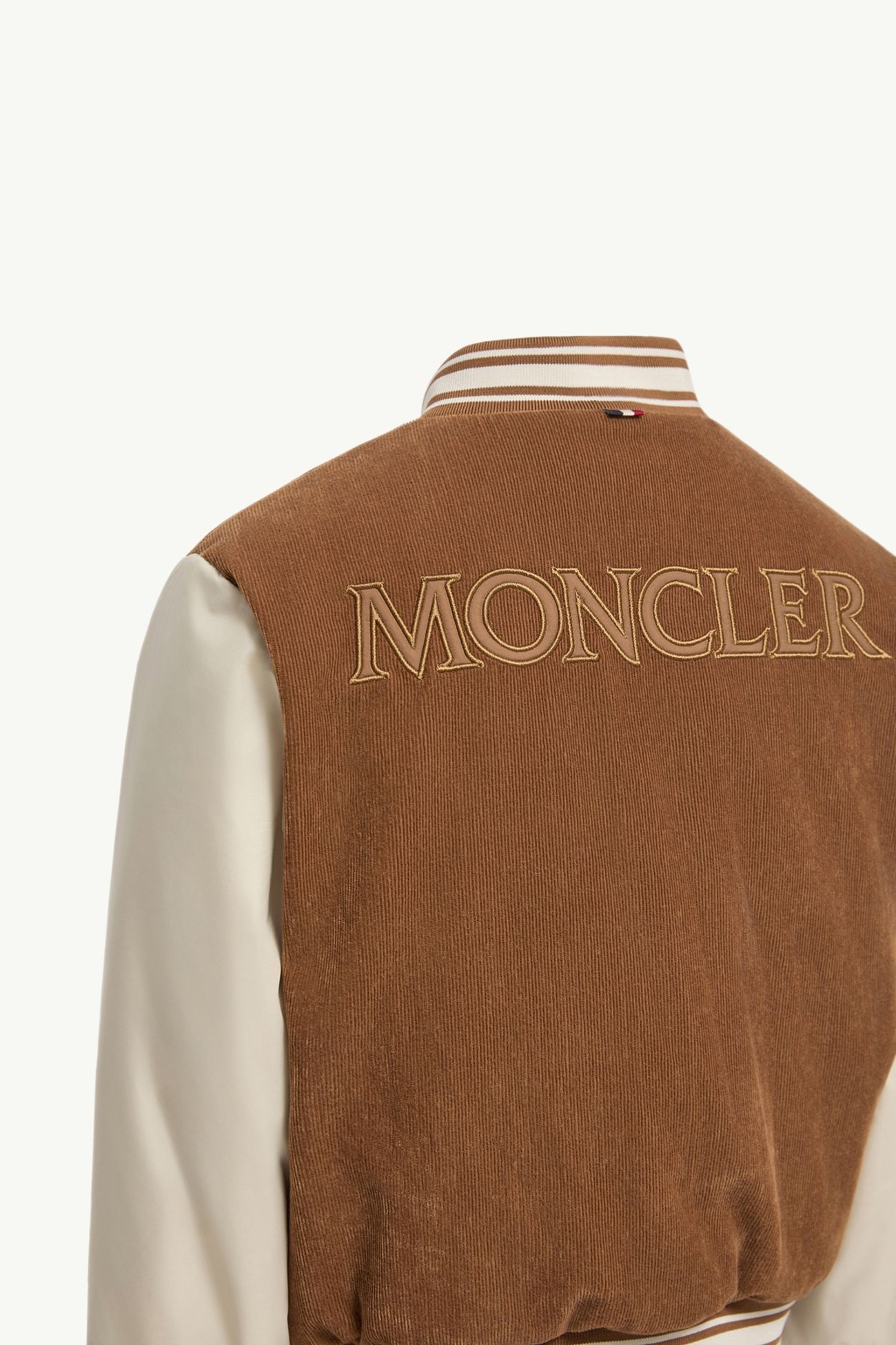 Giacca bomber Gumond in velluto a costine Bambino Beige & Bianco Moncler 5