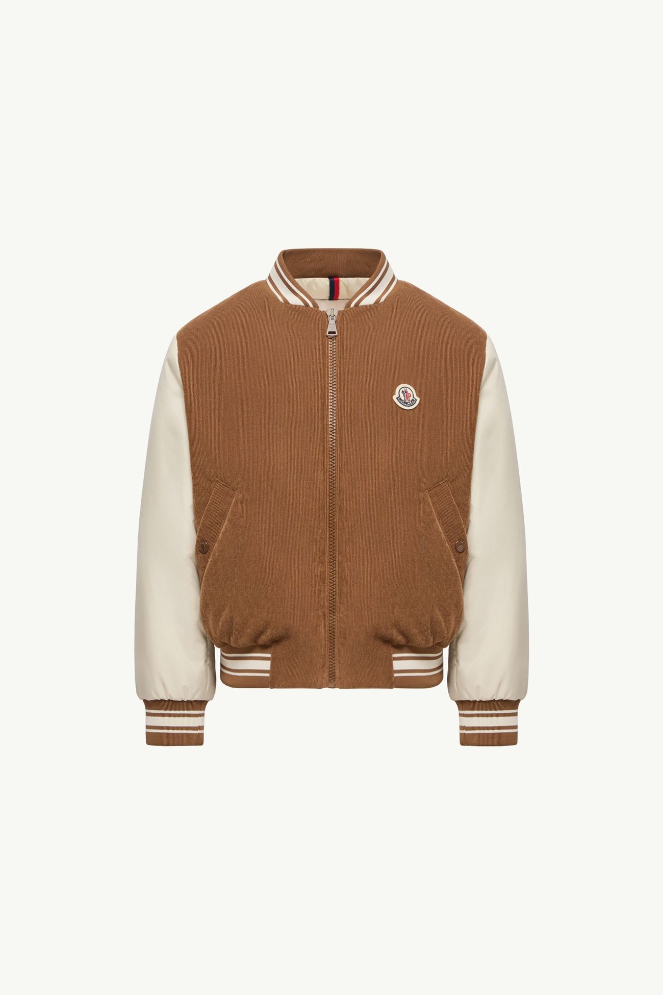 Gumond Corduroy Bomber Jacket Boy Beige & White Moncler 0
