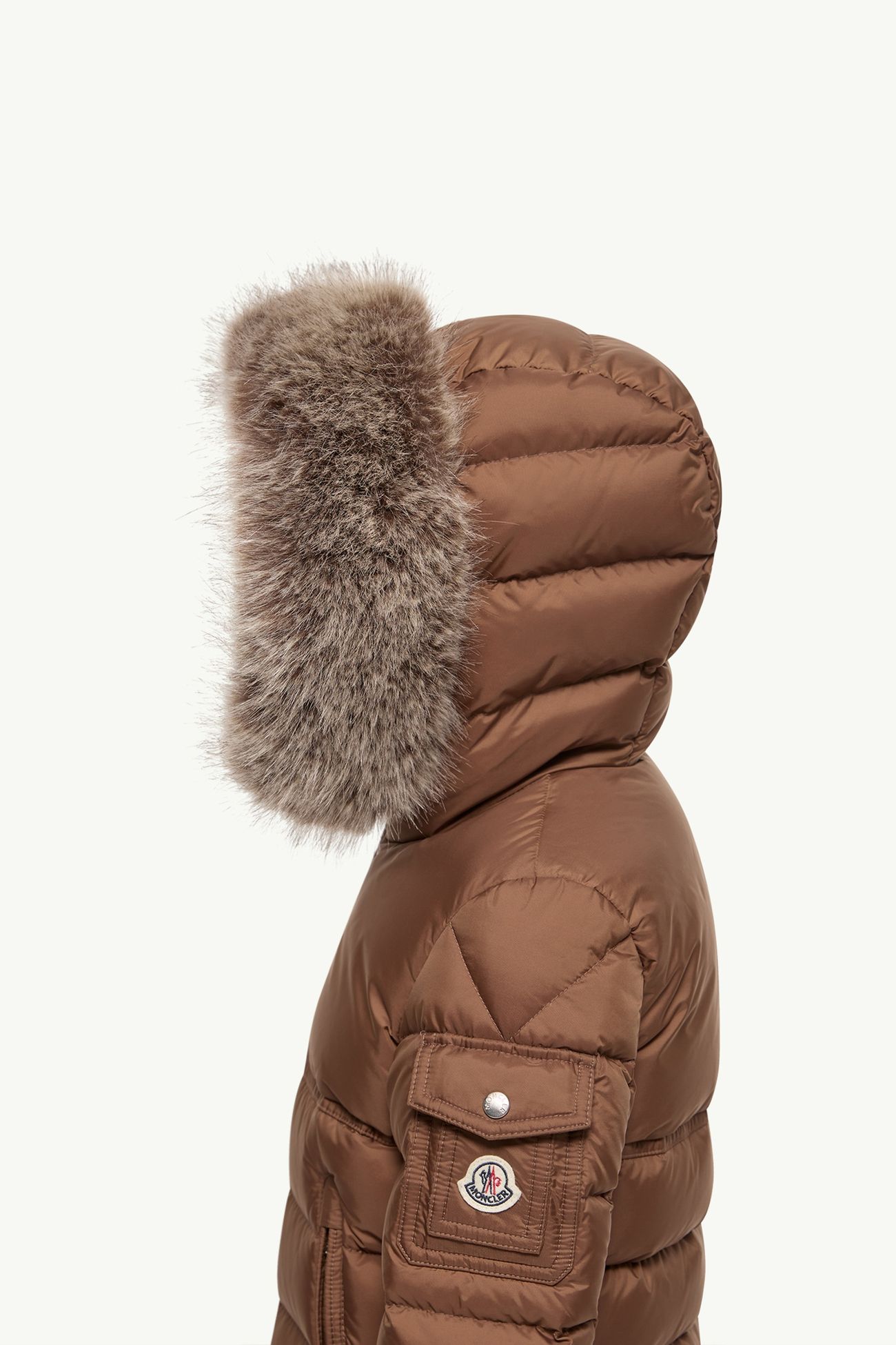 New Byronf Daunenjacke mit Kapuze und Kunstfellbesatz Jungen Hellbraun Moncler 2
