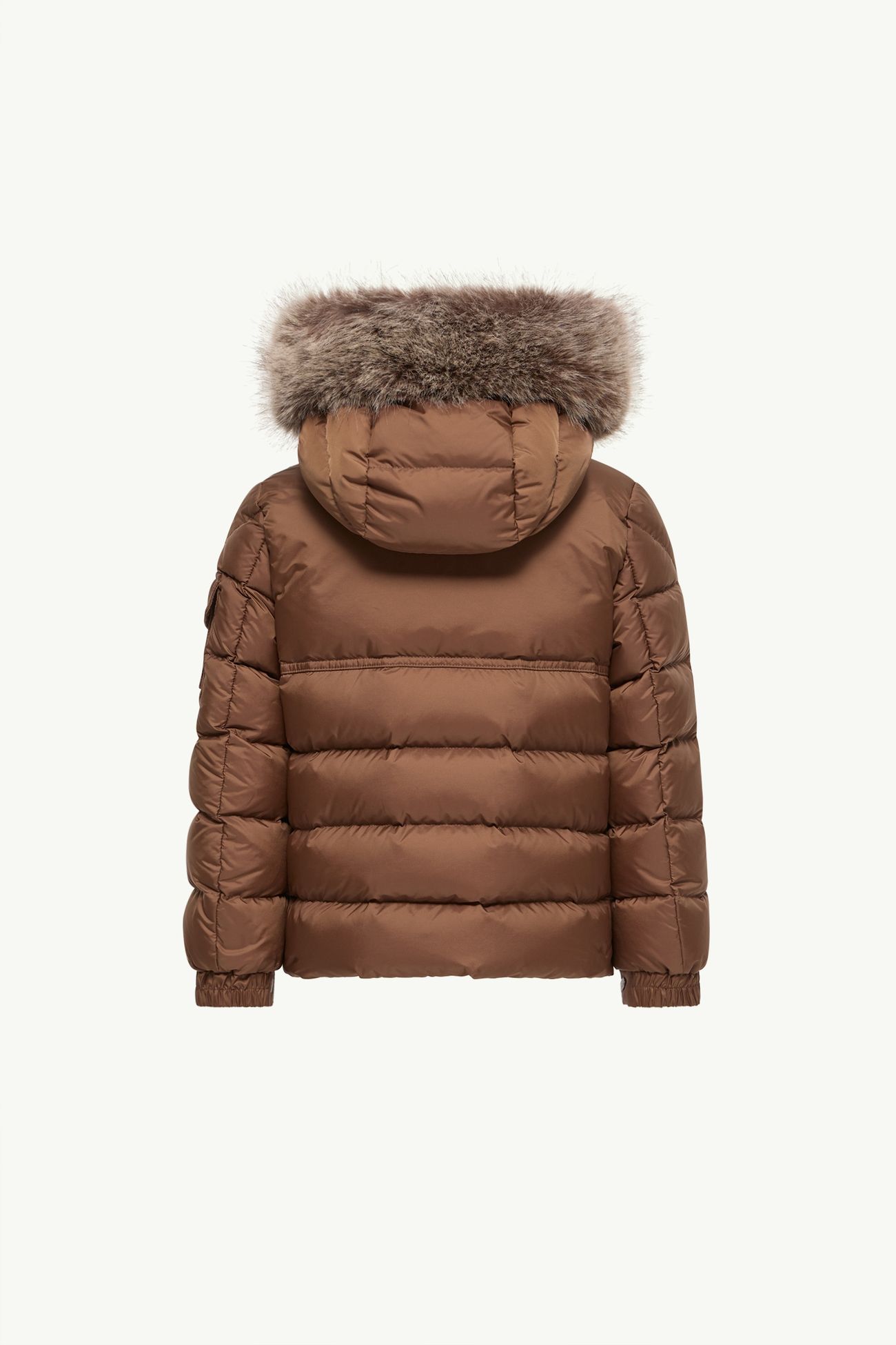 Plumífero con ribetes de material sintético y capucha New Byronf Niño Marrón claro Moncler 3