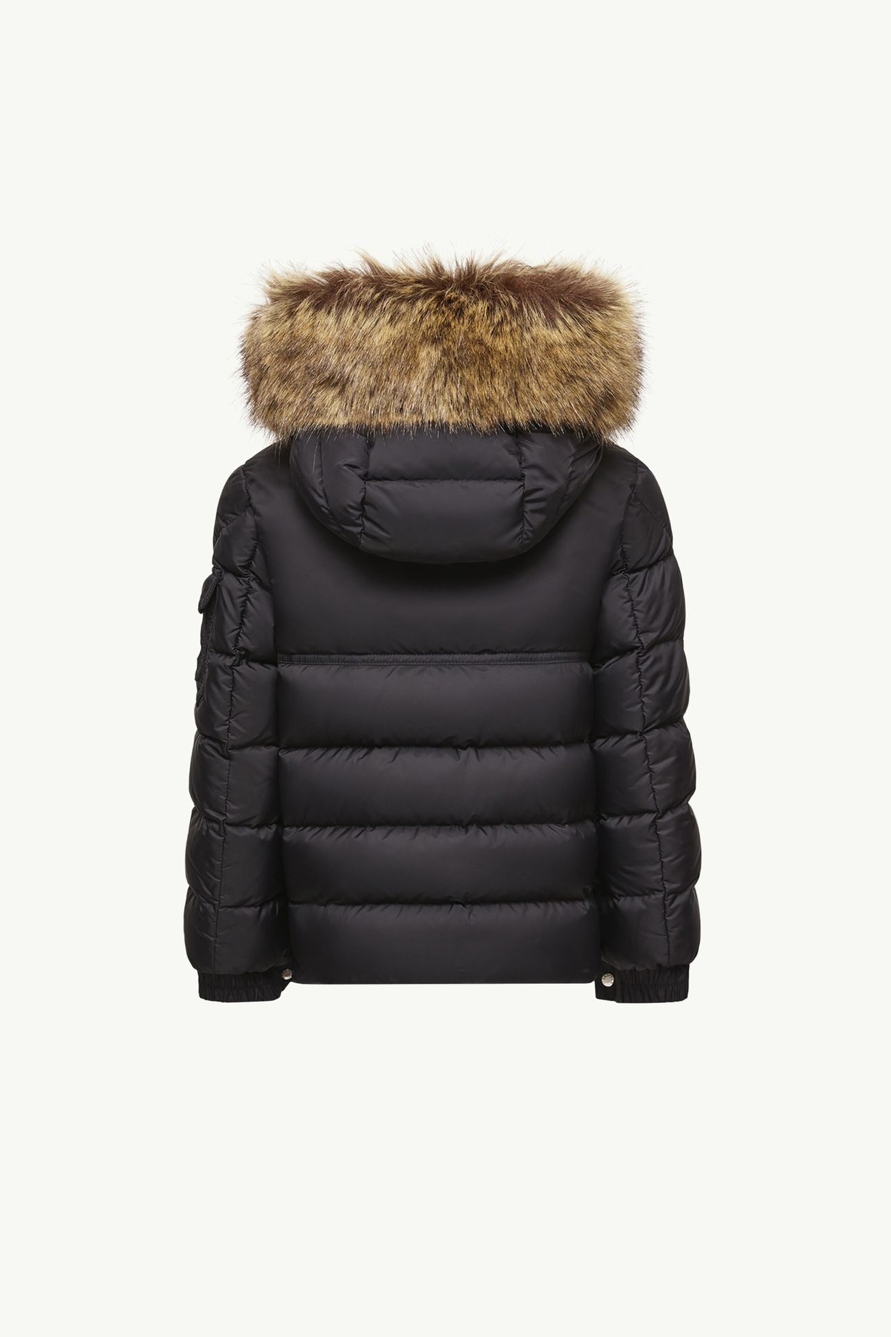 New Byronf Hooded Faux Fur-Trimmed Down Jacket Boy Black Moncler 2