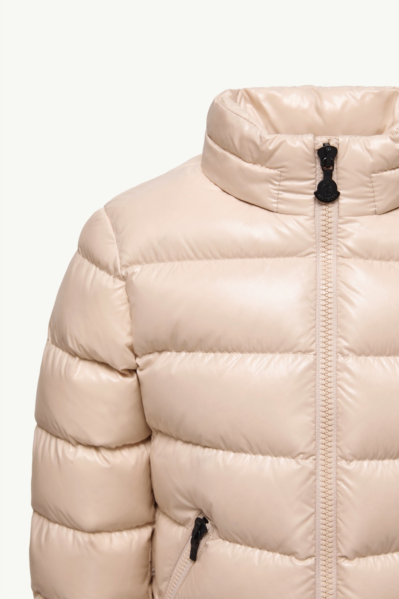 Plumífero con ribetes de material sintético y capucha Badyf Niña Beige Claro Moncler 4
