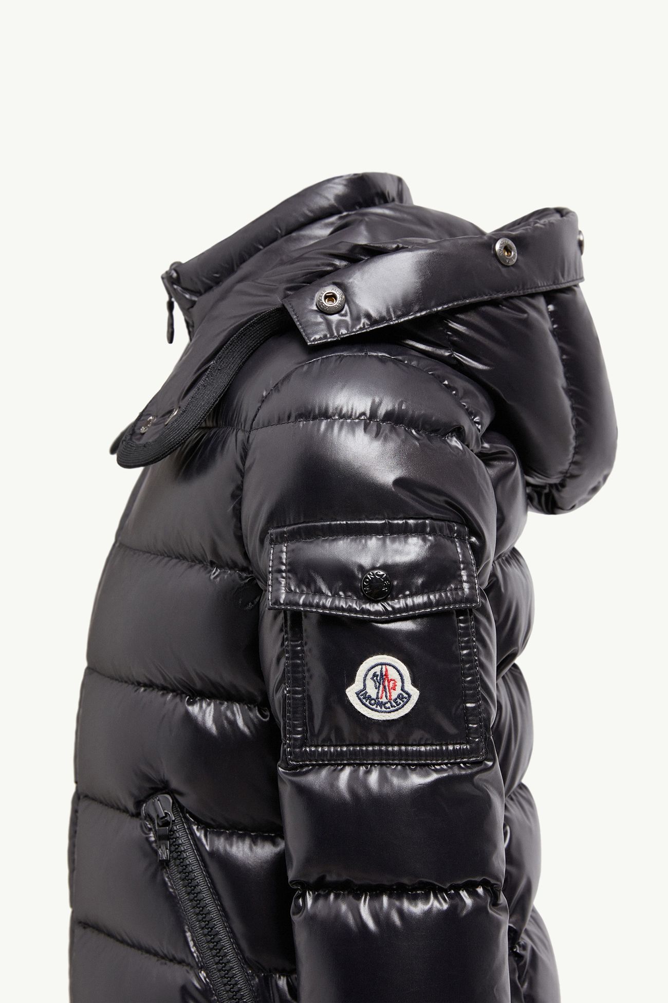 Badyf Hooded Synthetic Material-Trimmed Down Jacket Girl Black Moncler 1