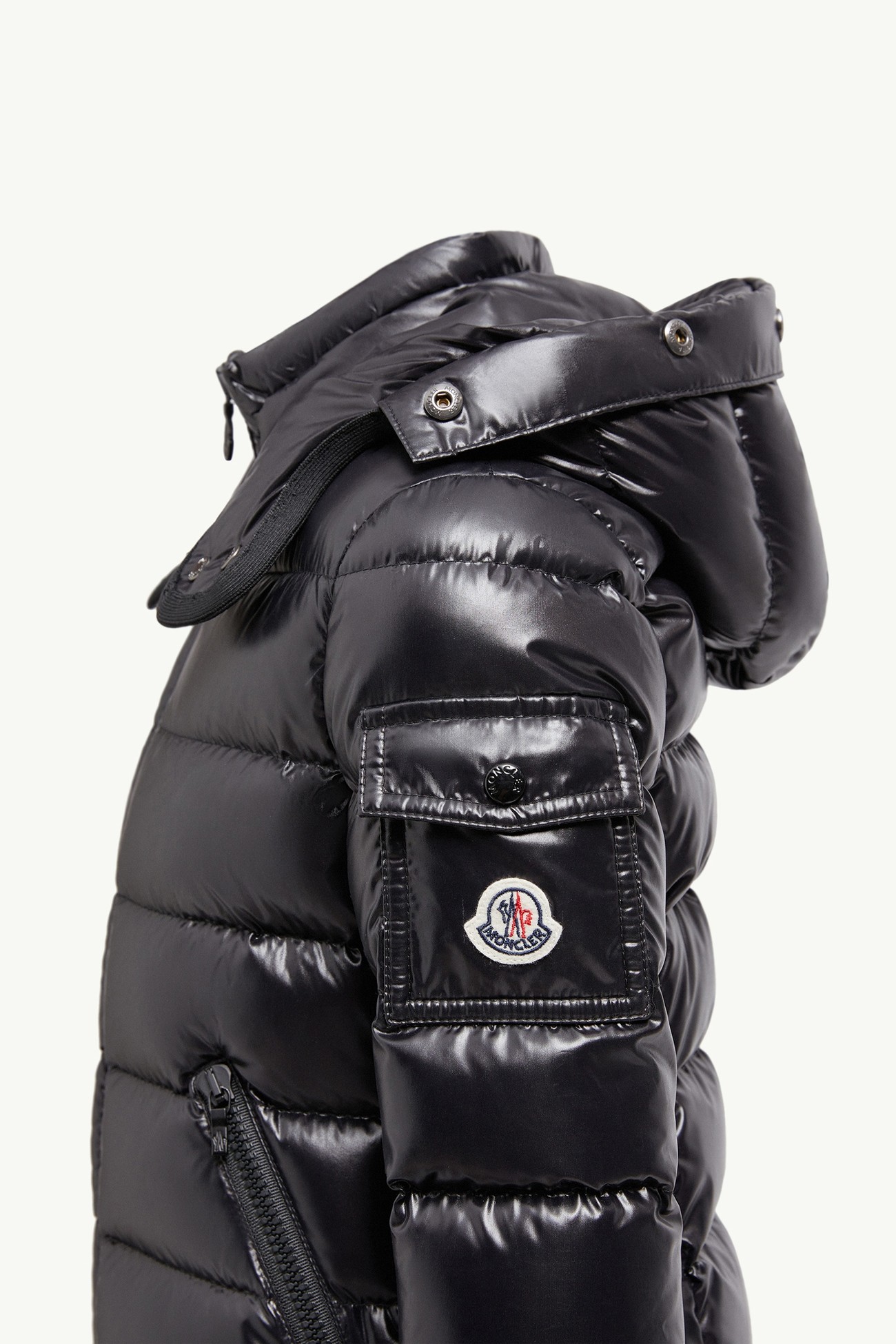 Plumífero con ribetes de material sintético y capucha Badyf Niña Negro Moncler 1