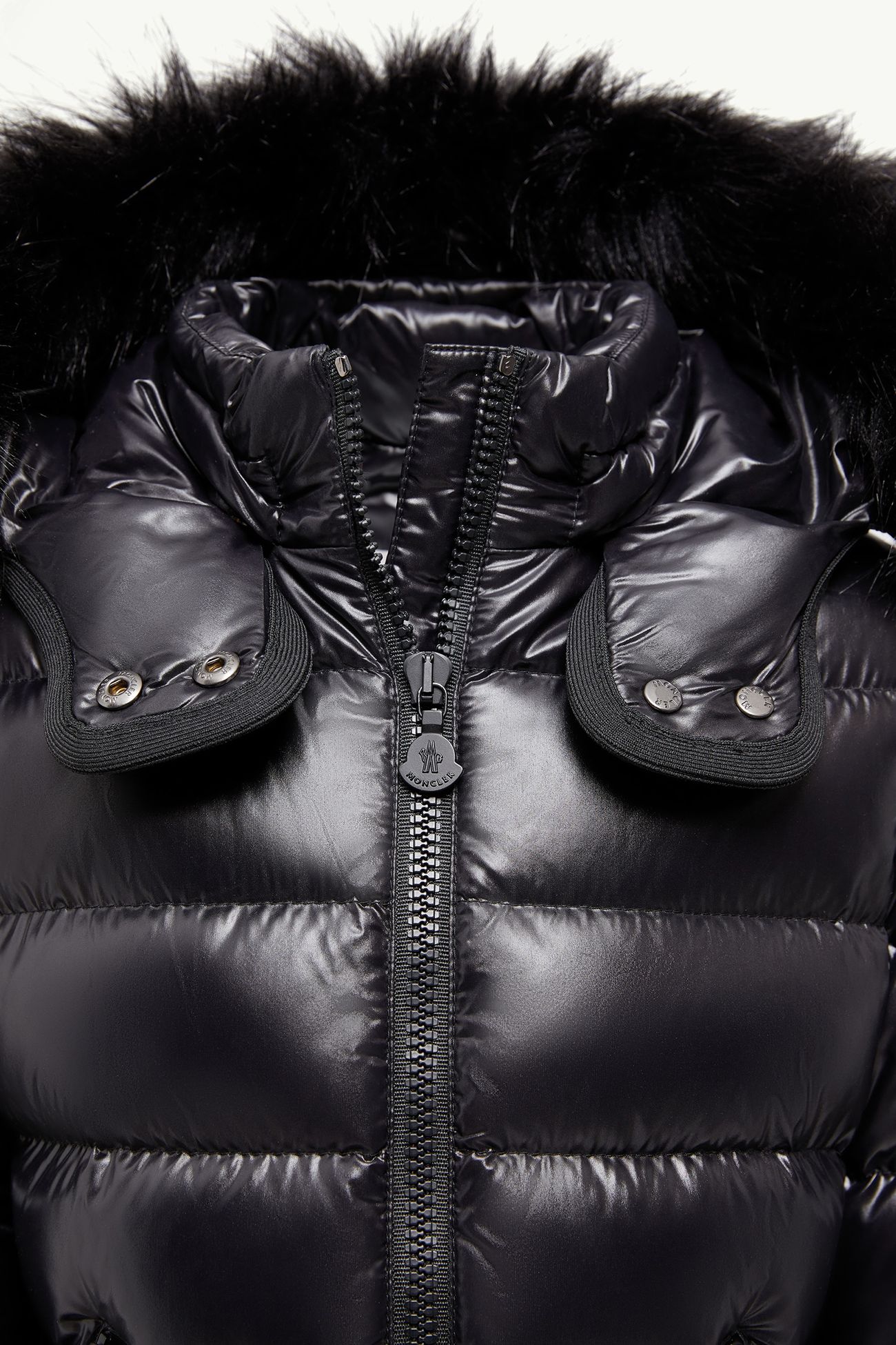 Badyf 후드 합성 소재 트리밍 다운 재킷 키즈 여아 블랙 Moncler 3