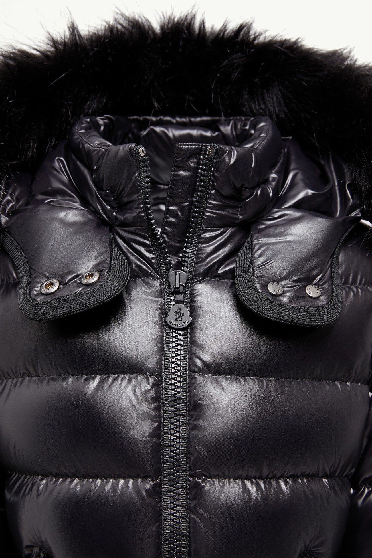 Badyf合成物料飾邊連帽羽絨外套 女童 黑色 Moncler 3