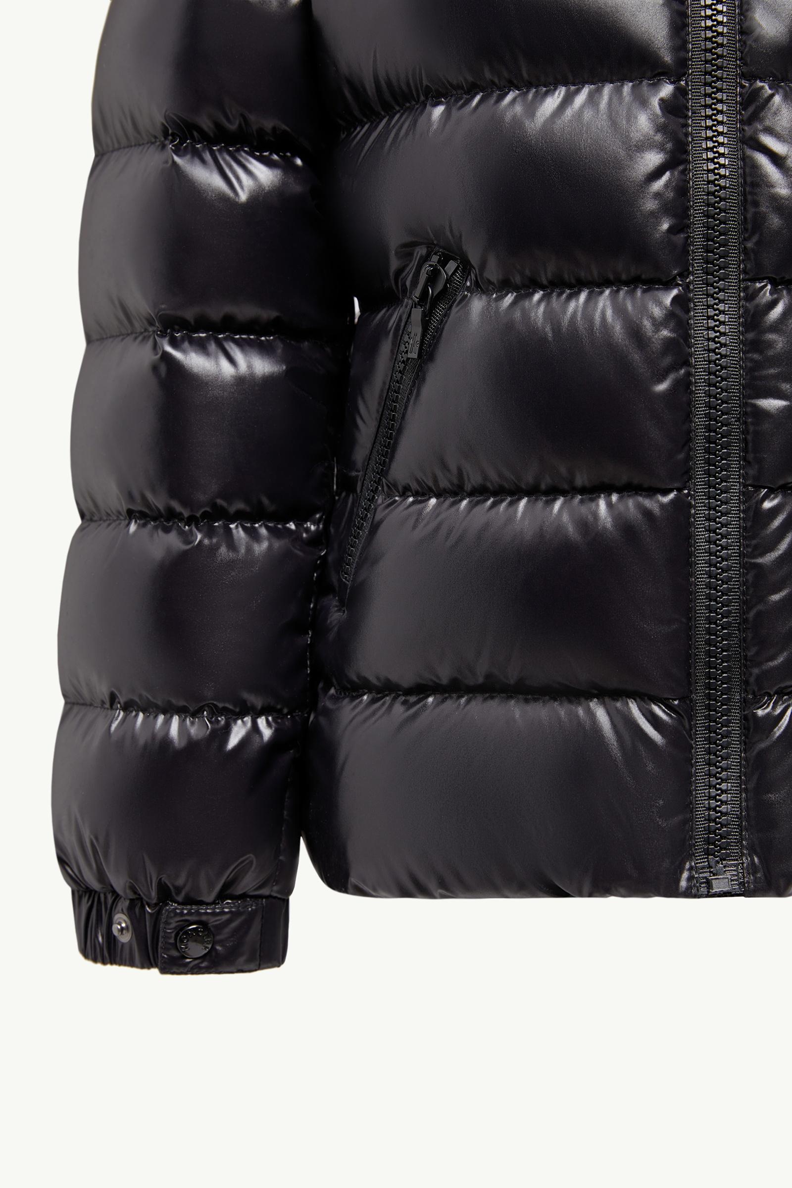 Black Badyf Hooded Synthetic Material-Trimmed Down Jacket - Down