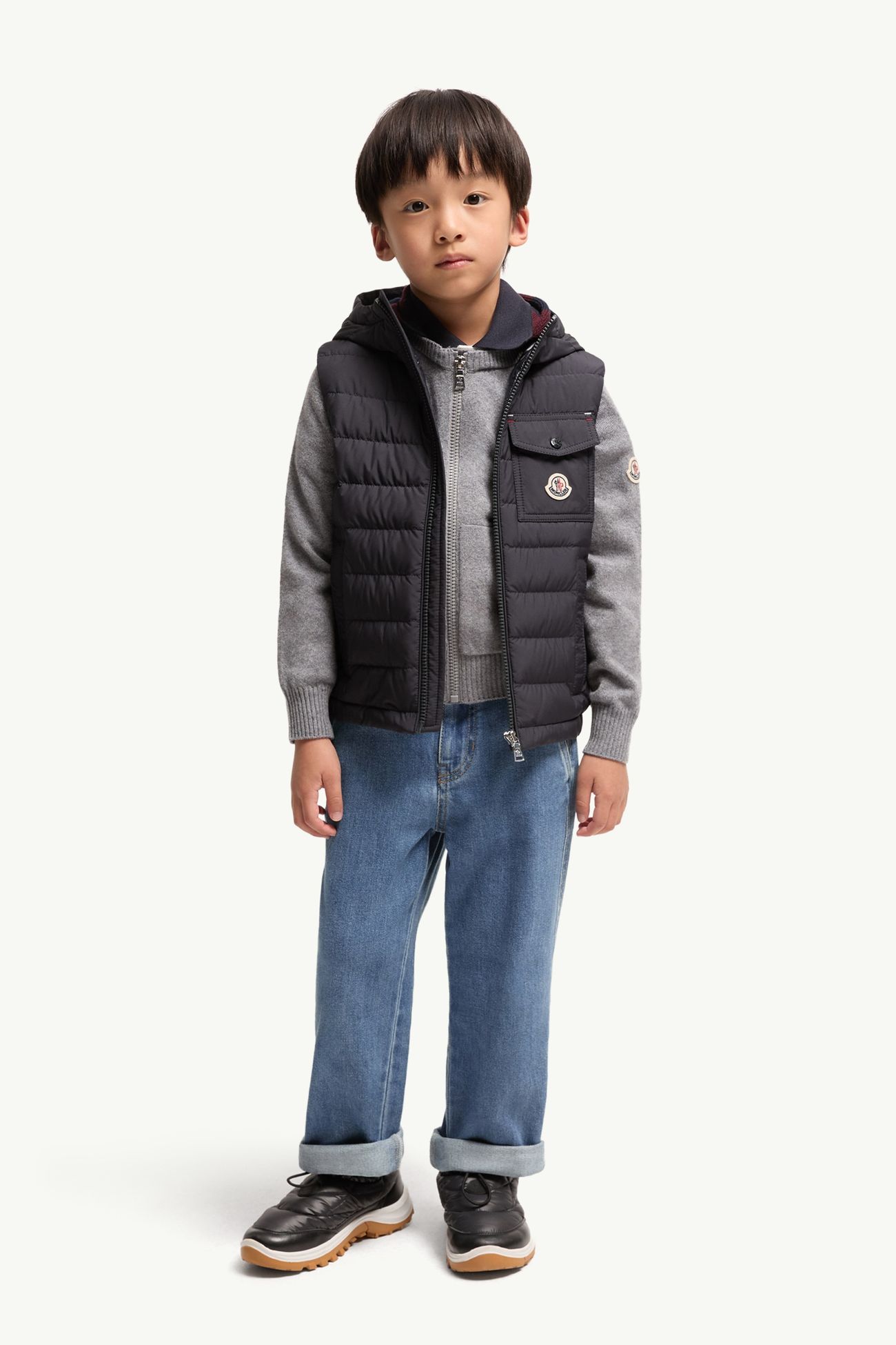Wystan 다운 베스트 키즈 남아 네이비 블루 Moncler 1
