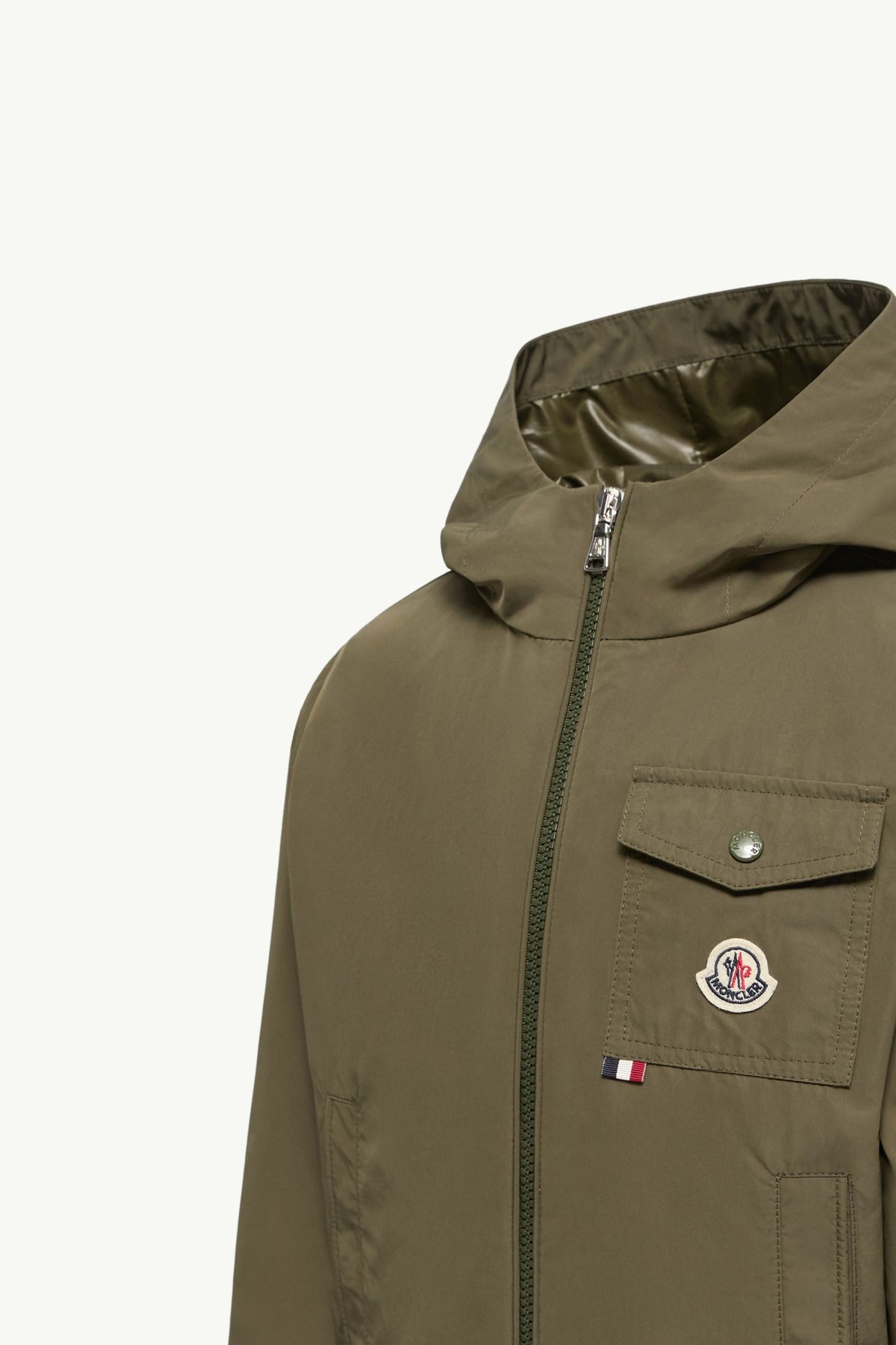 Xavian 후드 재킷 키즈 남아 올리브 그린 Moncler 3