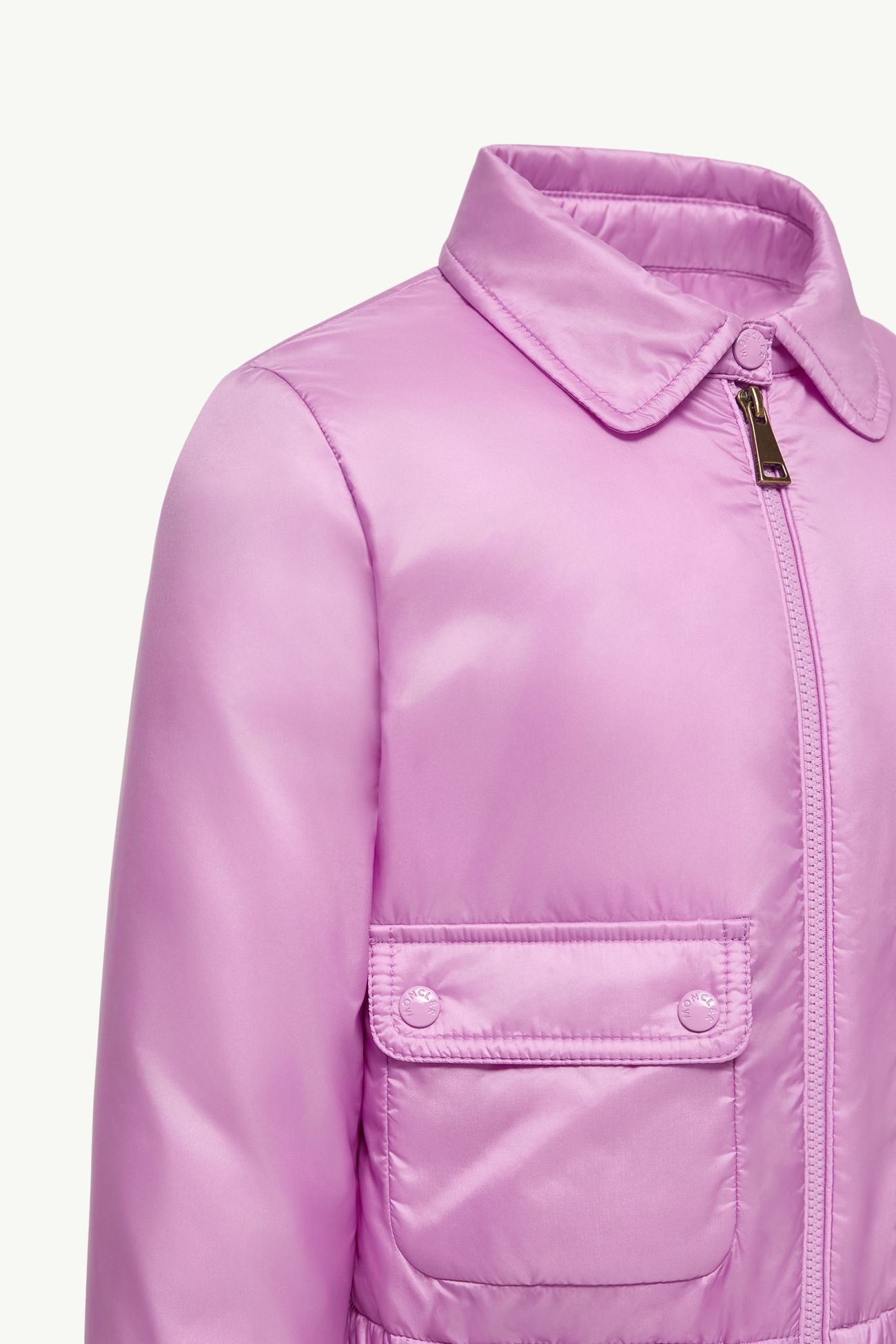 Lanset Down Shirt Jacket Girl Mauve Pink Moncler 4