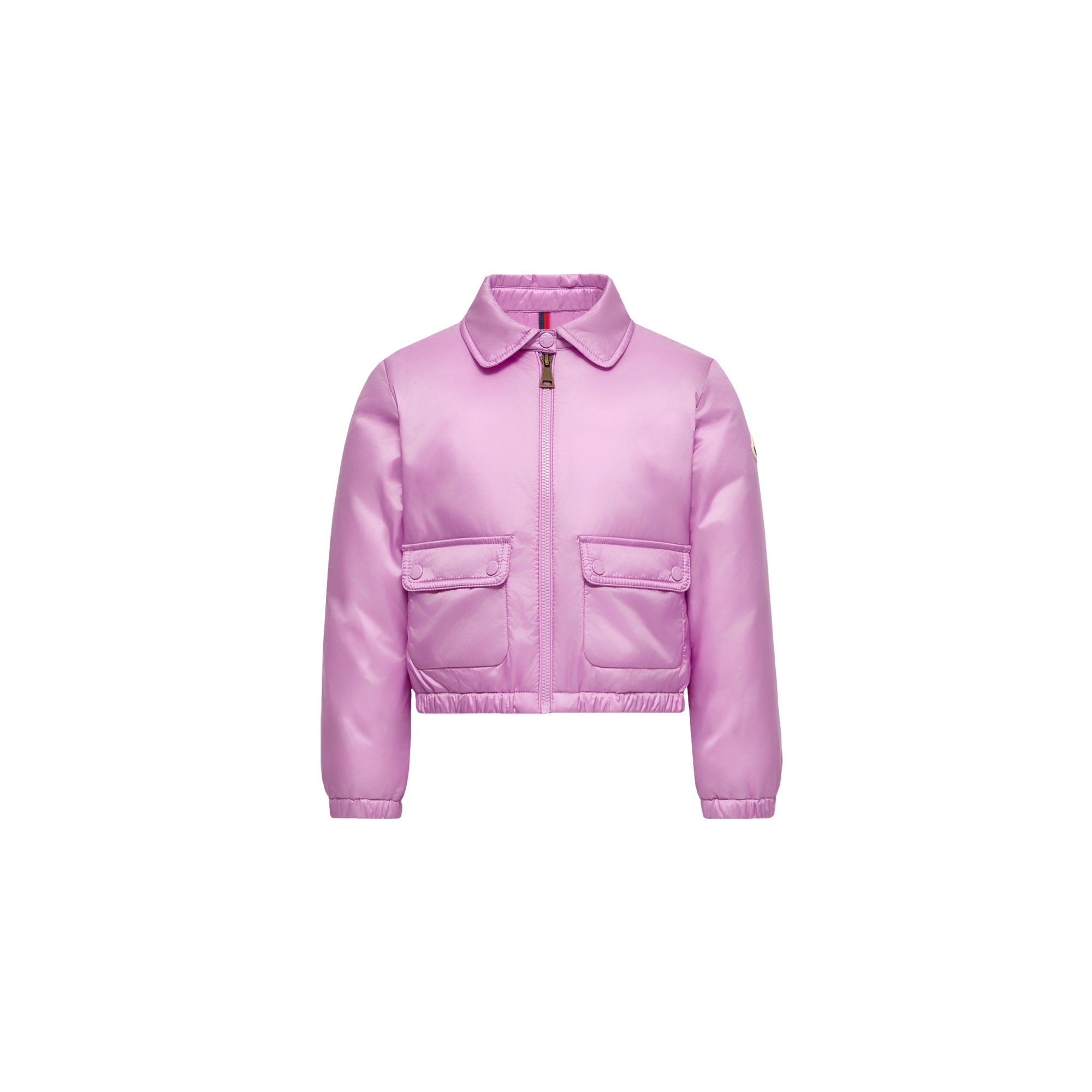 Moncler  Lanset Down Shirt Jacket for Girls in Pink, Size: 12Y