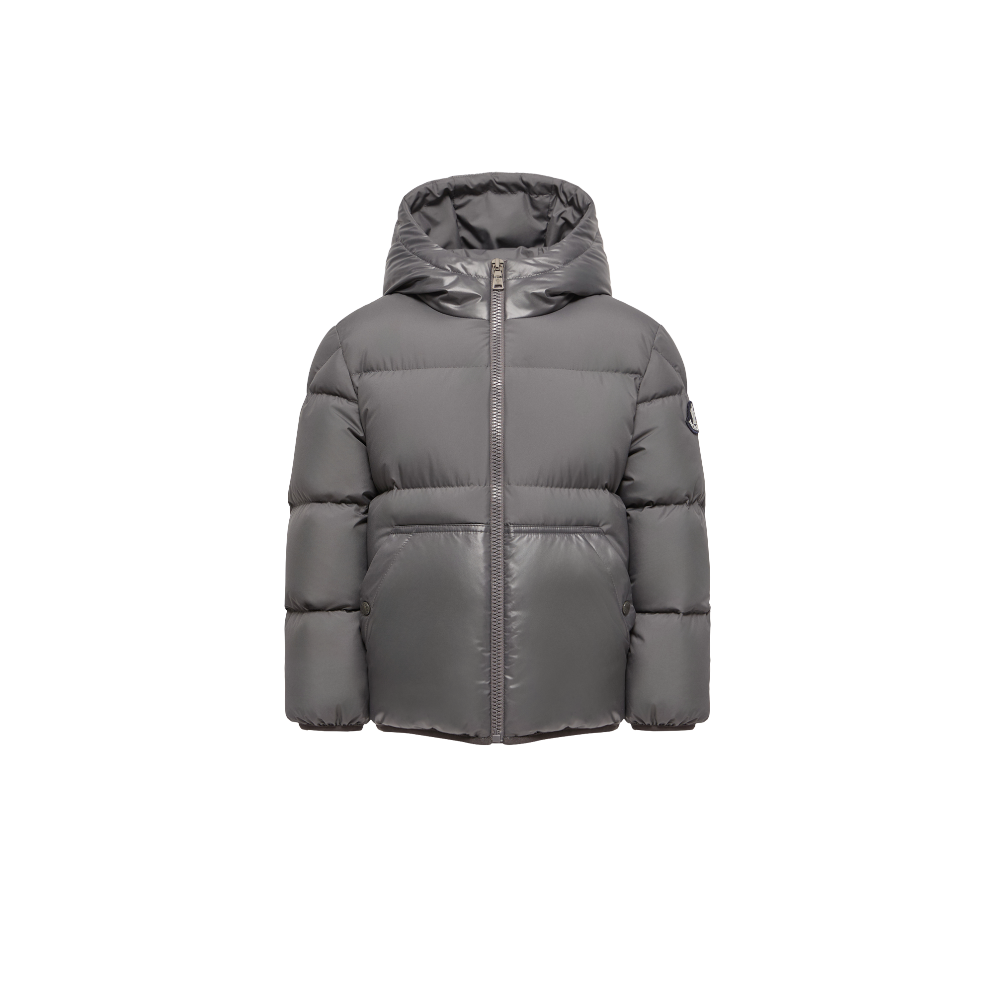 Moncler  Barin Hooded Down Jacket for Boys in Gray, Size: 4Y