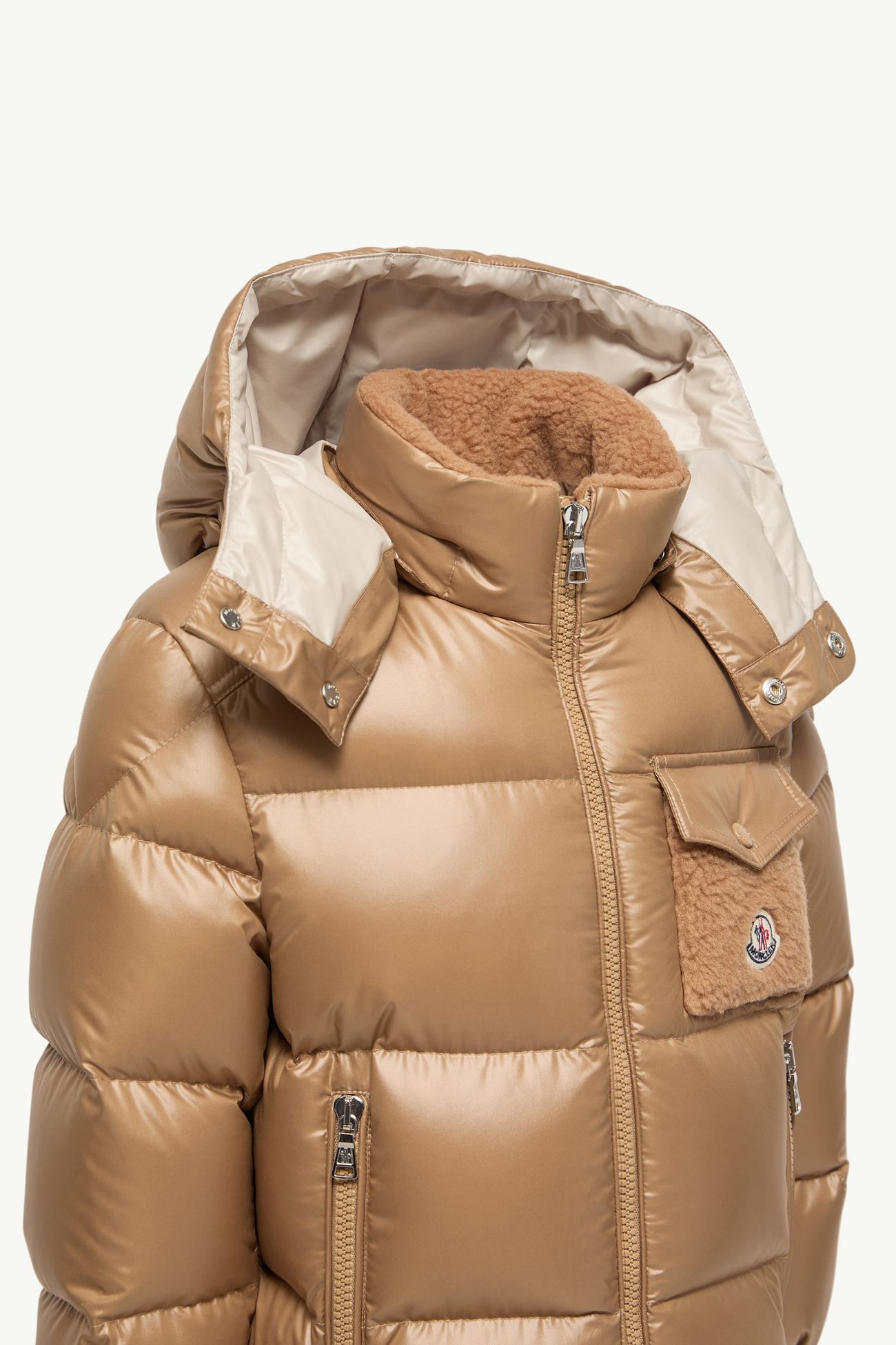 Yule Hooded Down Jacket Boy Beige Moncler 3
