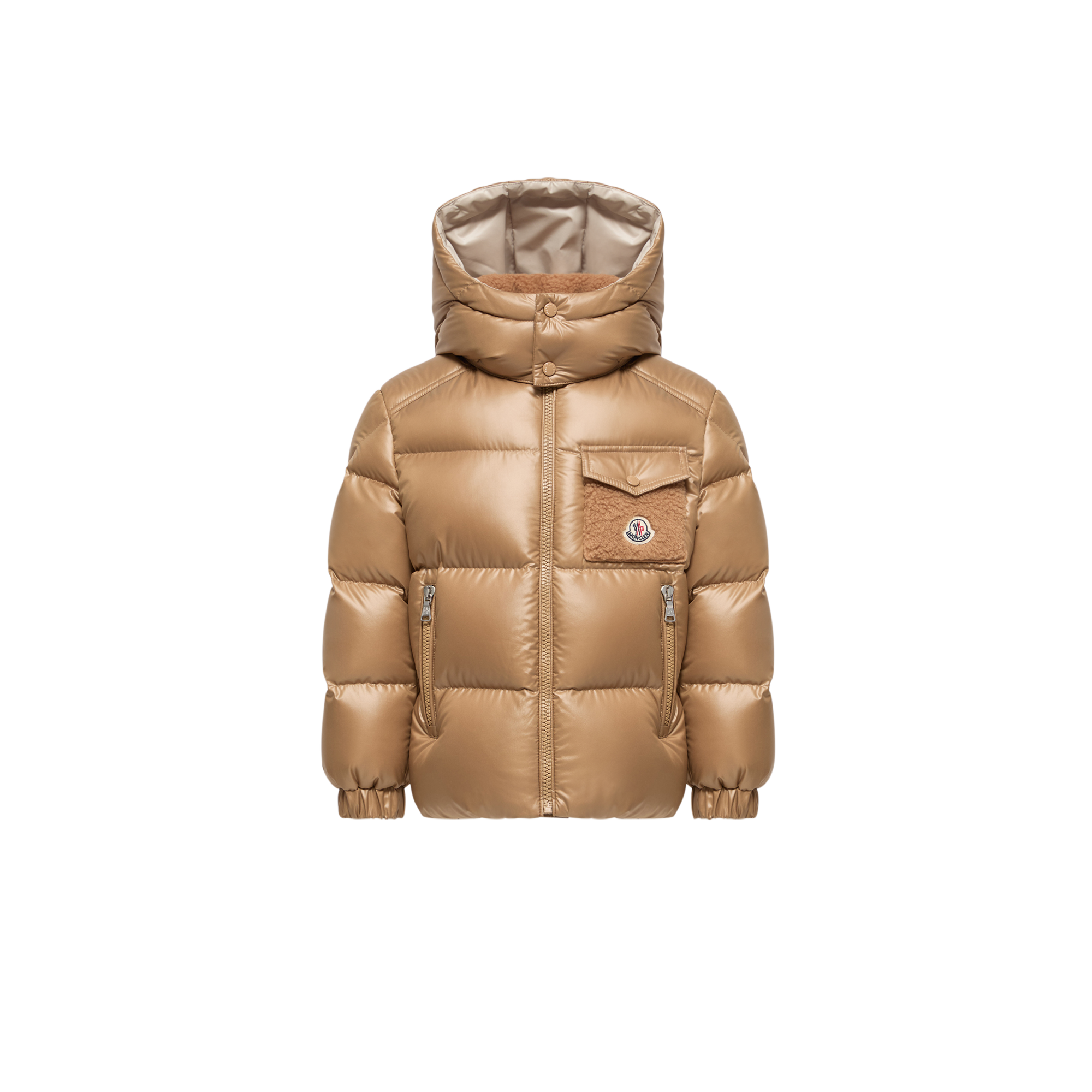 Moncler  Yule Hooded Down Jacket for Boys in Beige, Size: 8Y