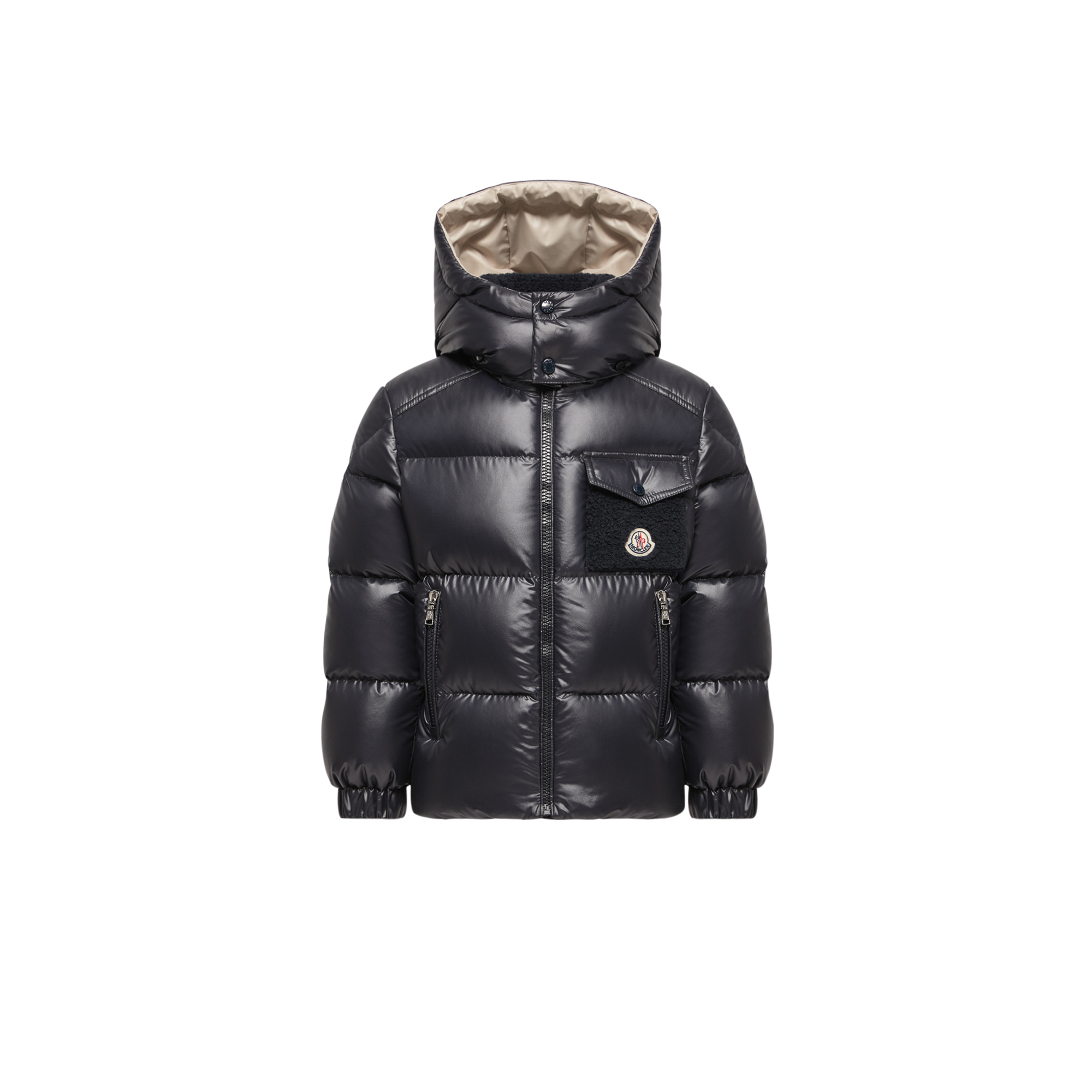 Moncler  Yule Hooded Down Jacket for Boys in Blue, Size: 10Y