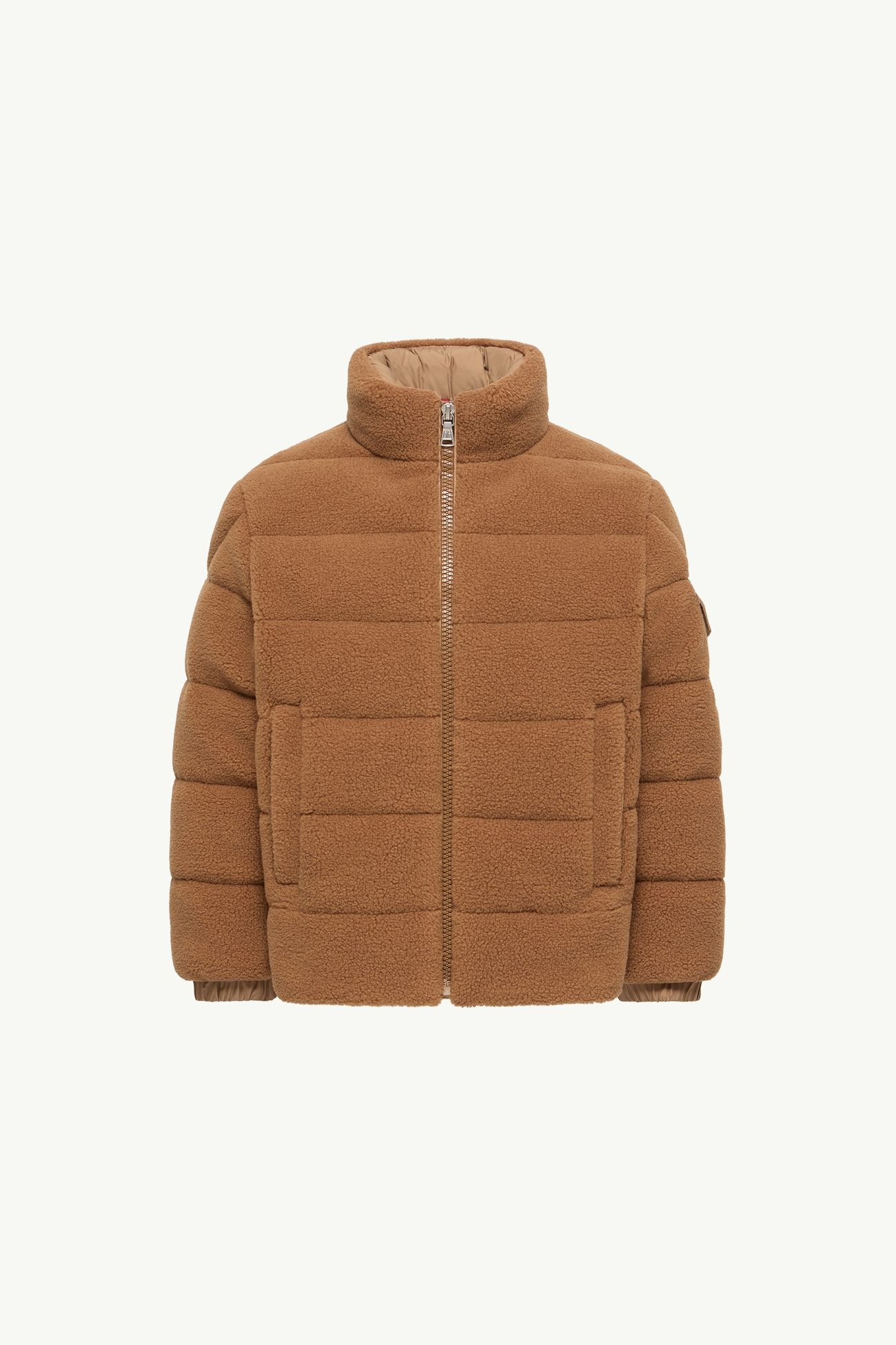 Doudoune courte en teddy Mich Garçon Beige Chameau Moncler 0