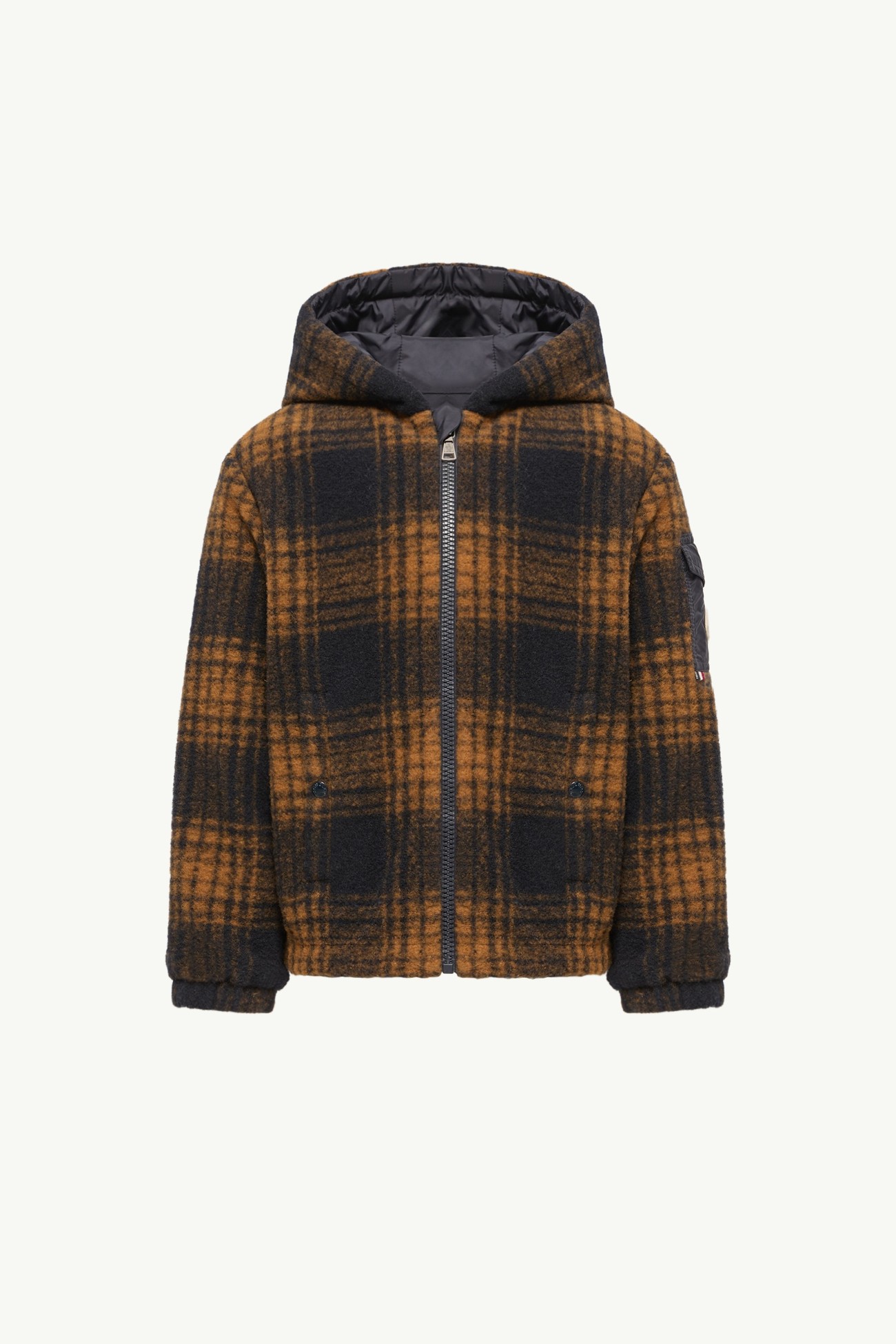 Aubrac男童双面连帽夹克外套 男童 蓝色 & 蓝色印花 Moncler 0