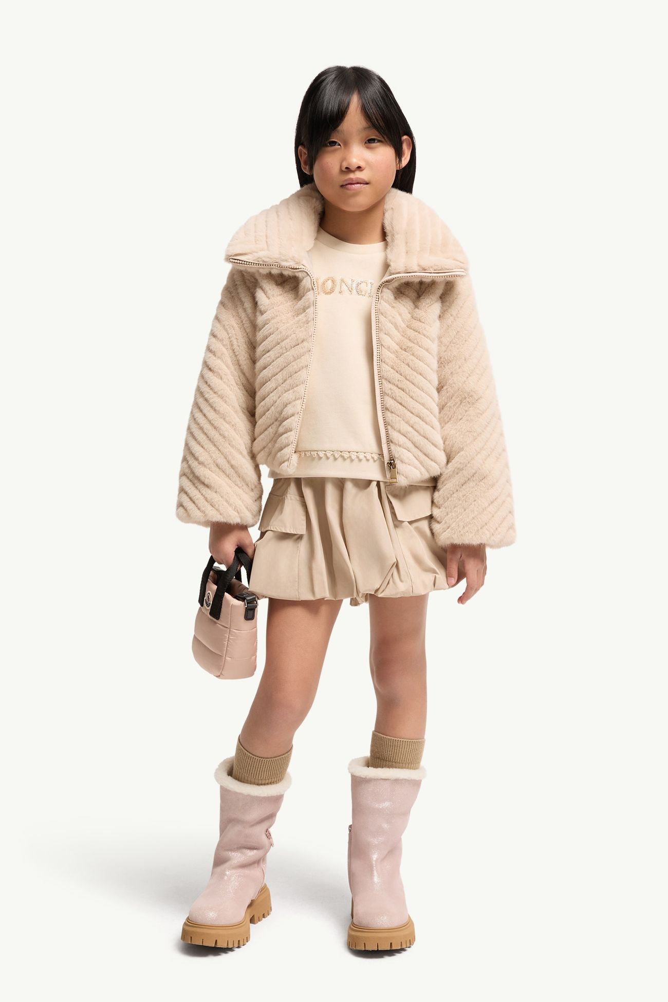 Elra Jacke mit Reißverschluss Mädchen Hellbeige Moncler 1