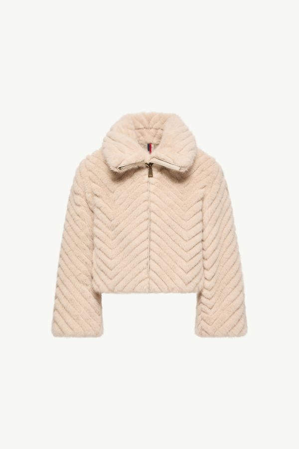 Elra Zip-Up Jacket Girl Light Beige Moncler 0