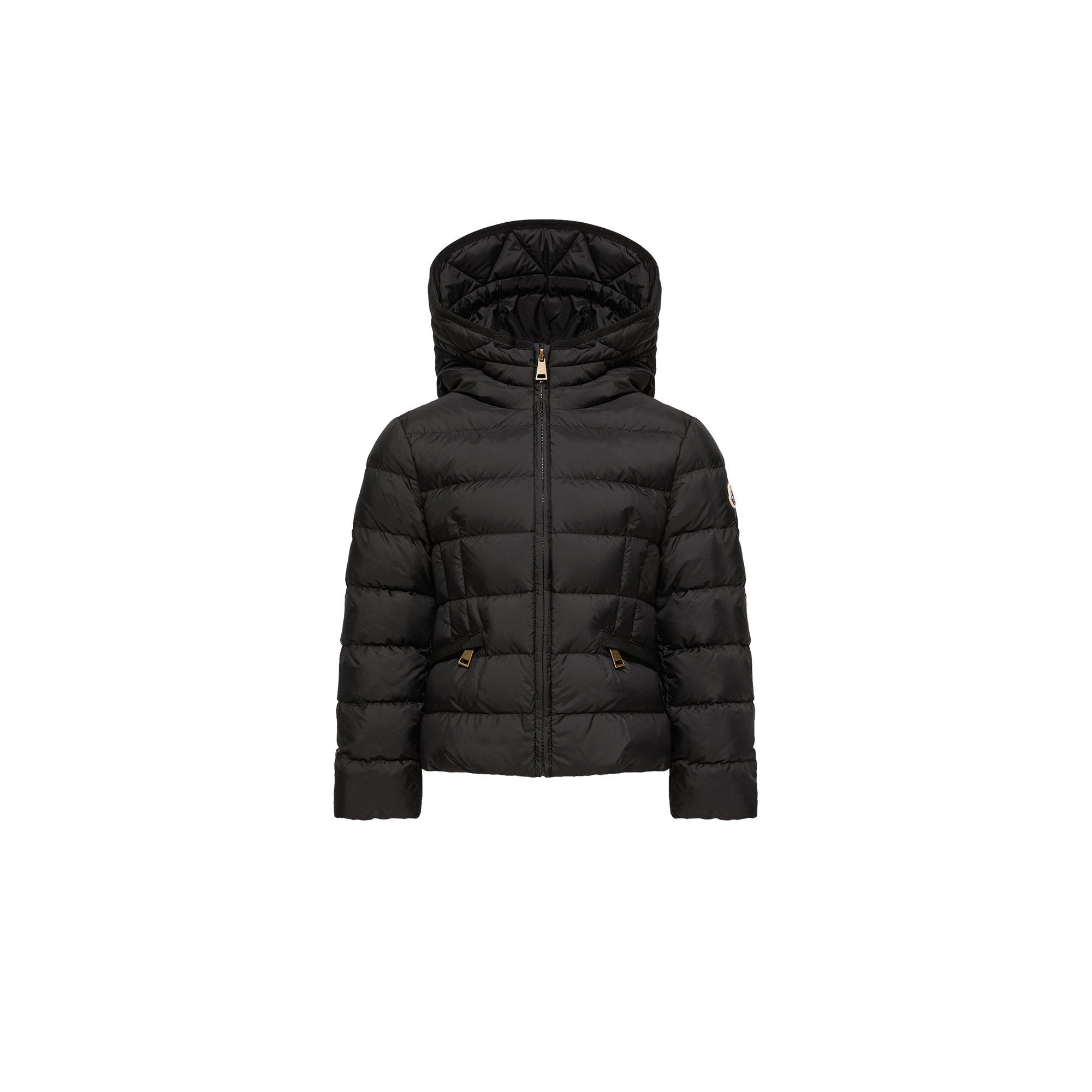 Moncler  Avoce Hooded Down Jacket for Girls in Black, Size: 4Y