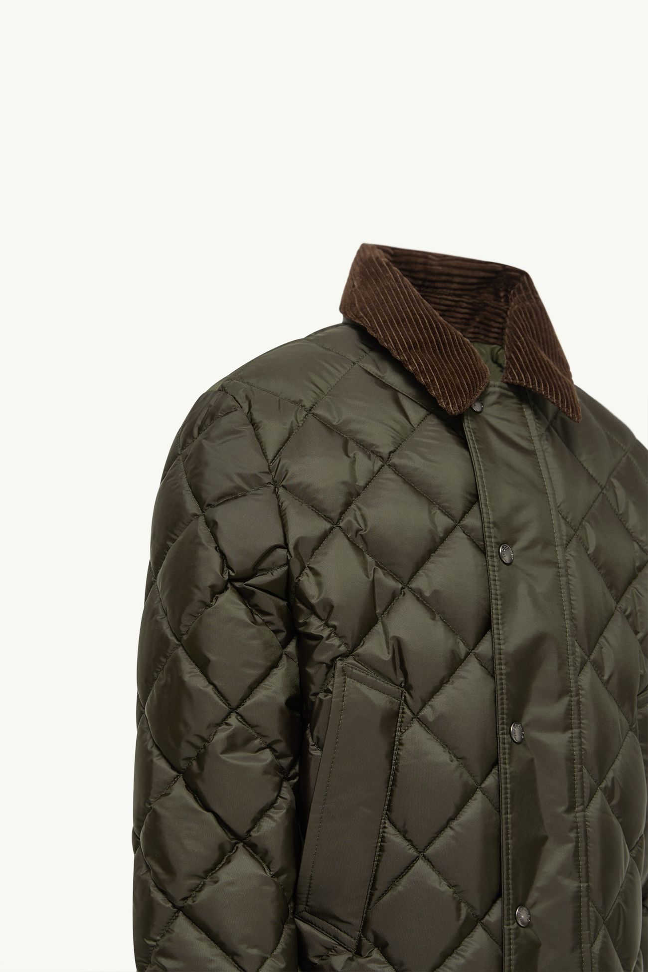 Fruzan男童菱形绗缝羽绒衬衫式夹克外套 男童 橄榄绿 Moncler 4