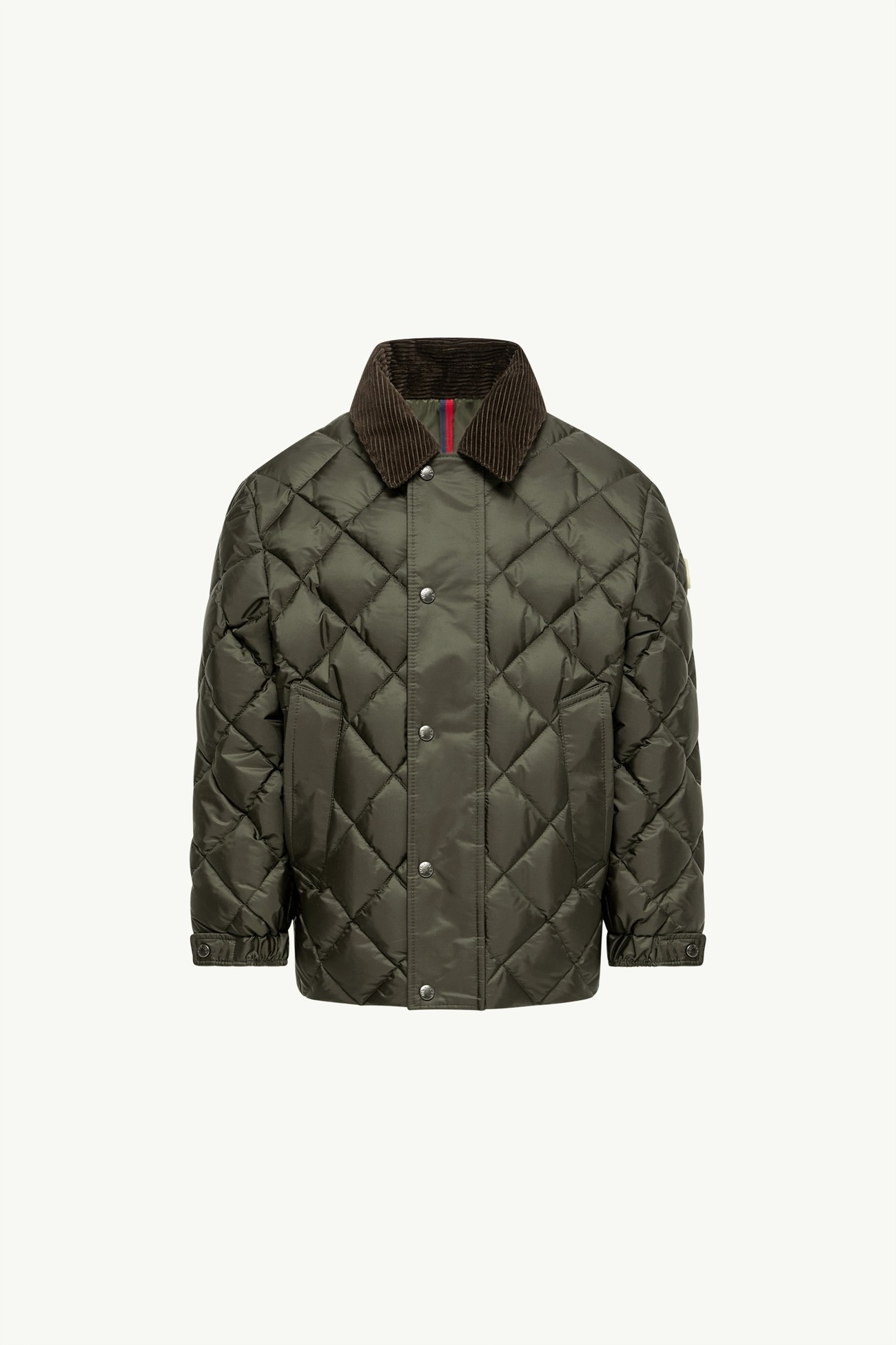 Fruzan Diamond-Quilted Down Shirt Jacket Boy Olive Green Moncler 0