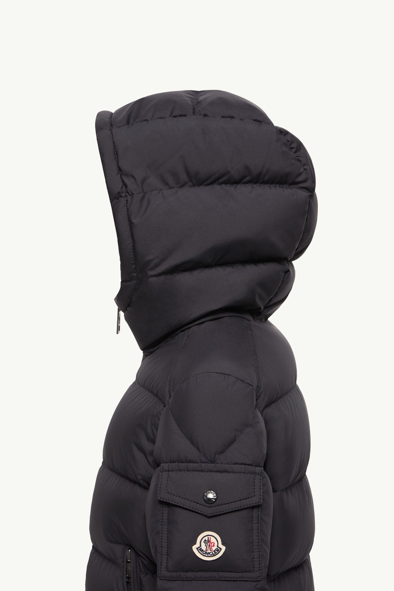 Adilie Hooded Mid-Length Down Jacket Boy Navy Blue Moncler 1