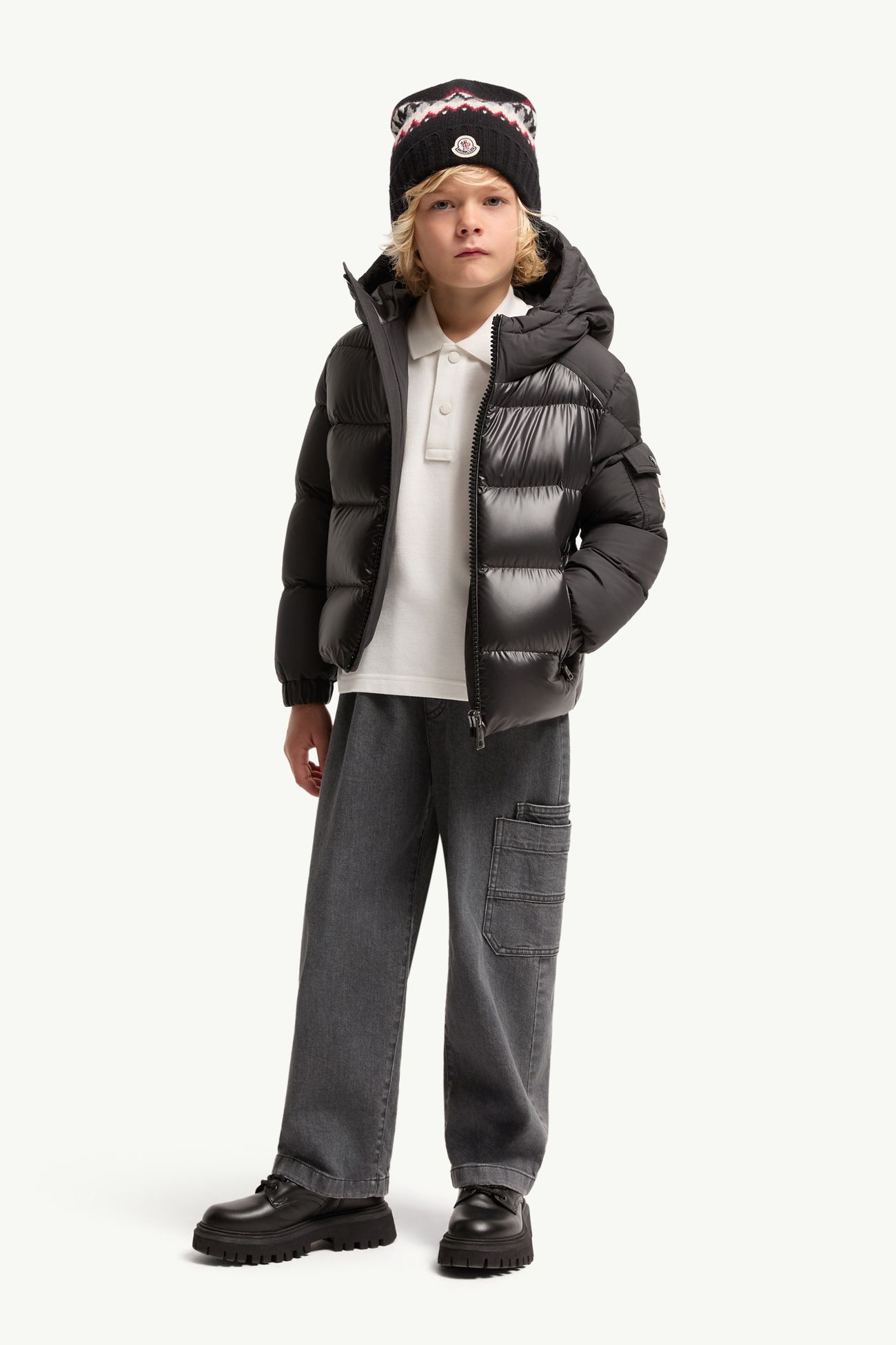 Hyoseris Daunenjacke mit Kapuze Jungen Schwarz Moncler 1