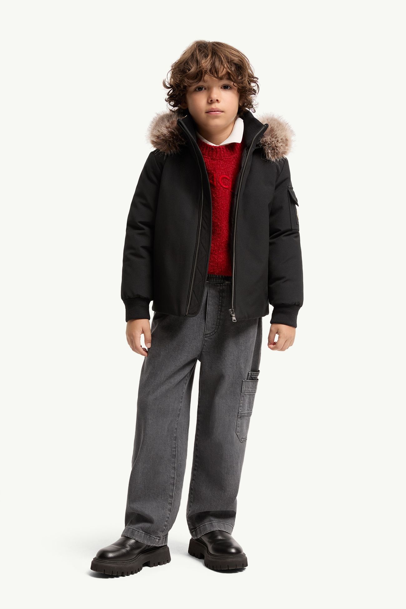 Martlu ダウンジャケット ボーイズ ブラック Moncler 1