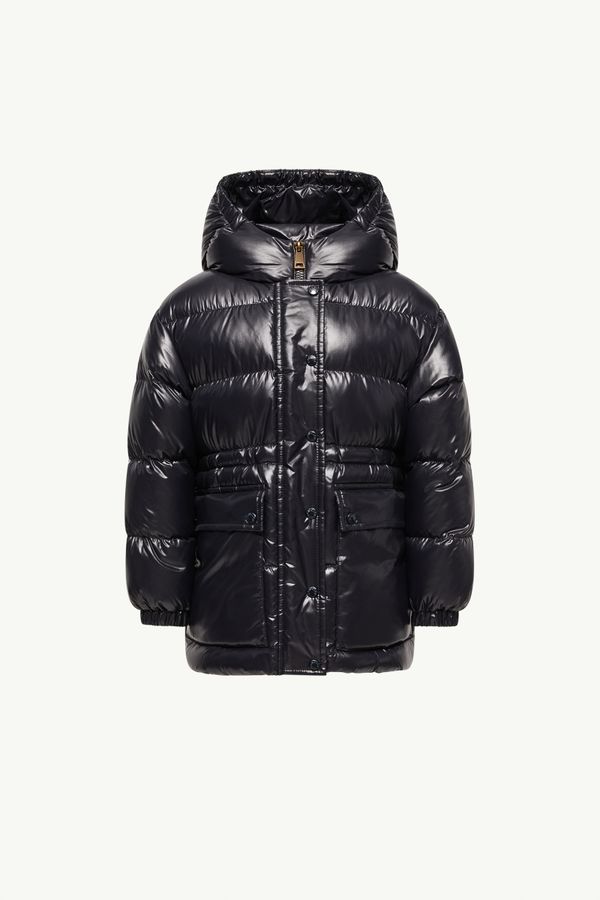 Sesie Hooded Down Parka Girl Navy Blue Moncler 0