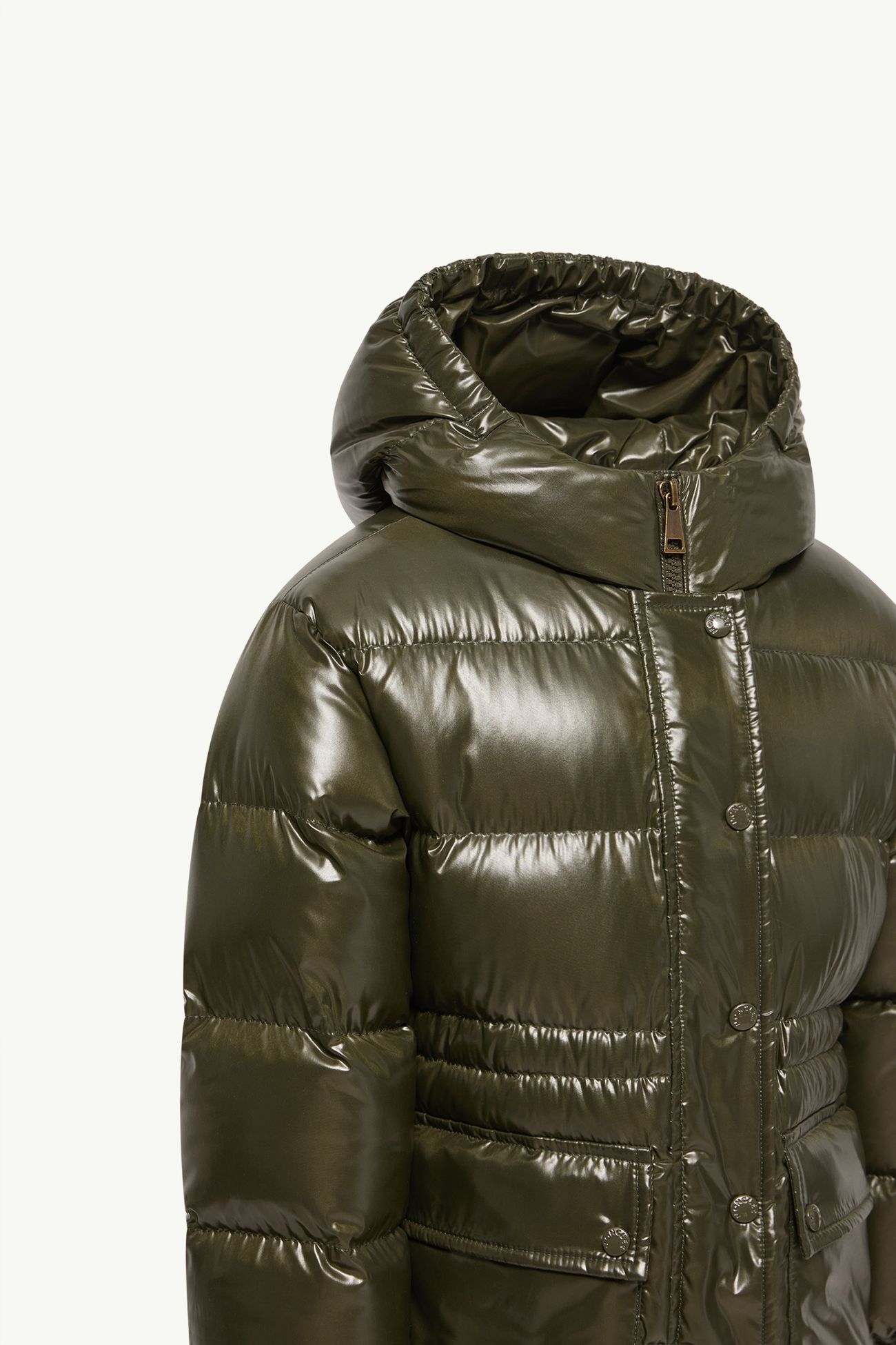 Sesie連帽羽絨派克大衣 女童 深綠色 Moncler 4