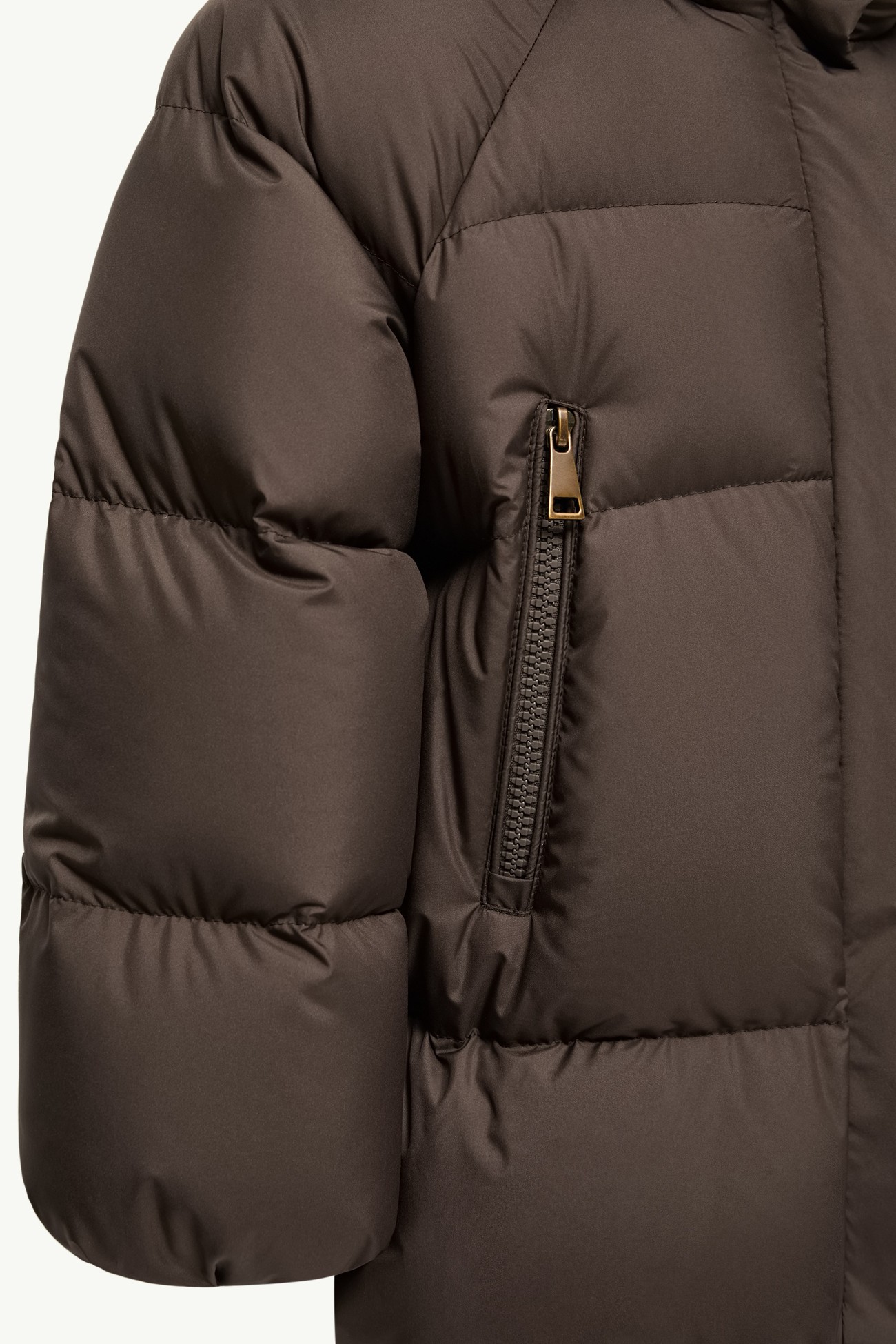 Duilla連帽羊毛混紡飾邊羽絨外套 女童 啡色 Moncler 4