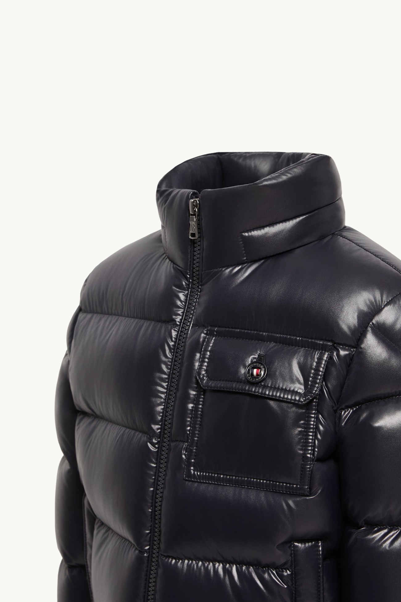 Alaxios Hooded Short Down Jacket Boy Navy Blue Moncler 3