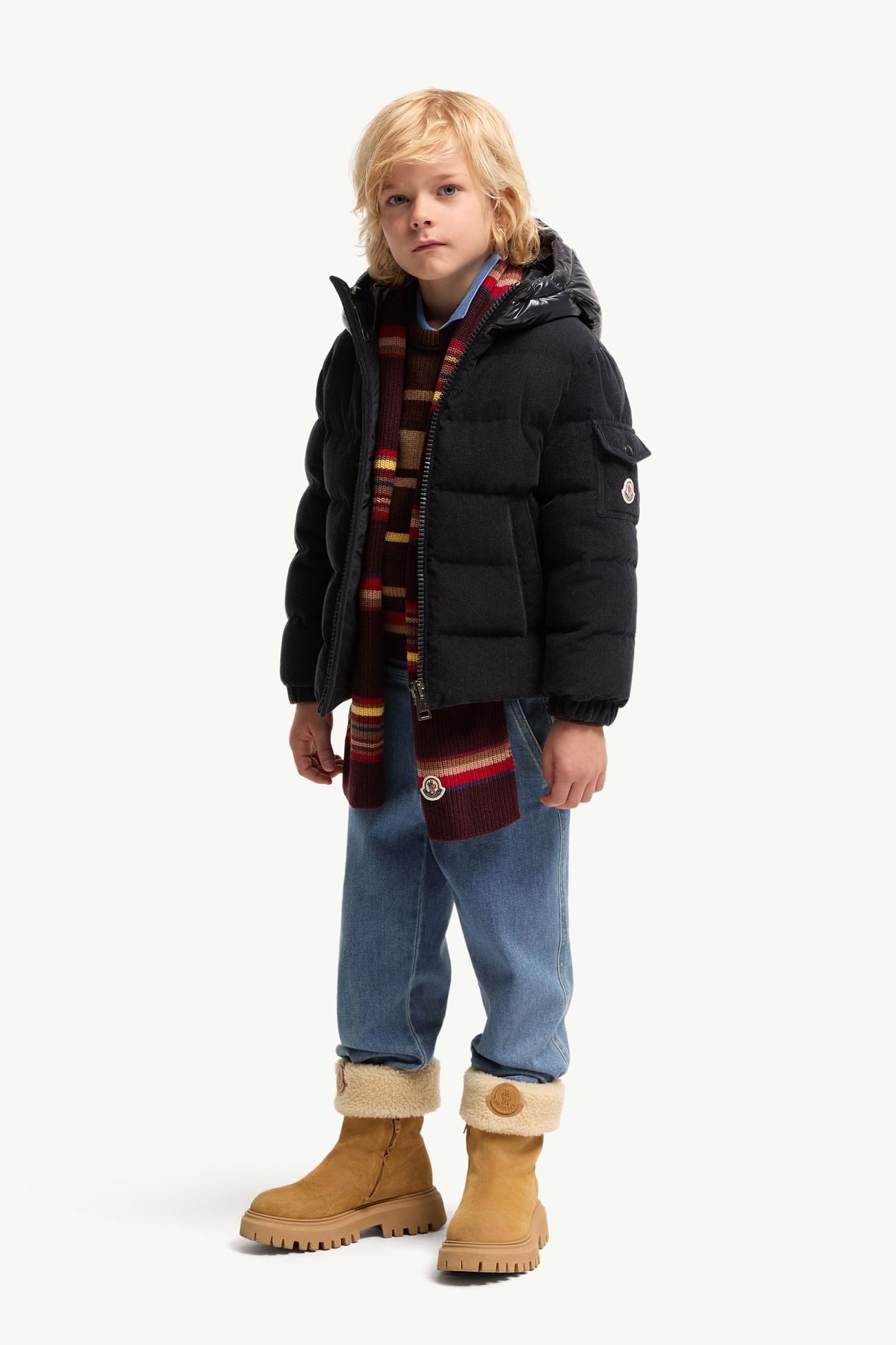 Larm ダウンジャケット ボーイズ ネイビーブルー Moncler 1