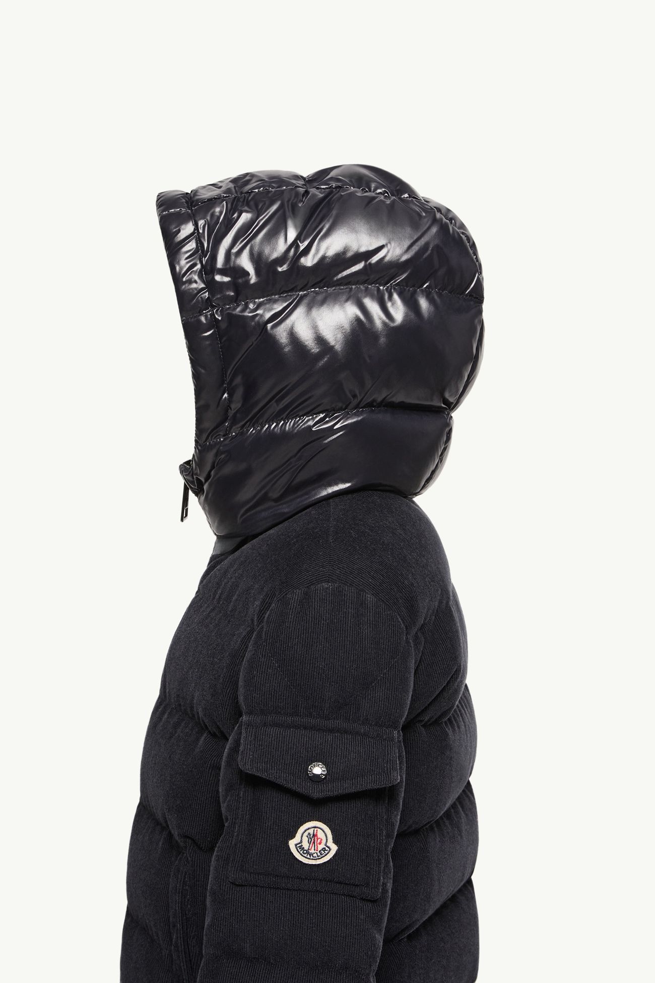 Doudoune en velours à capuche Larm Garçon Bleu marine Moncler 2
