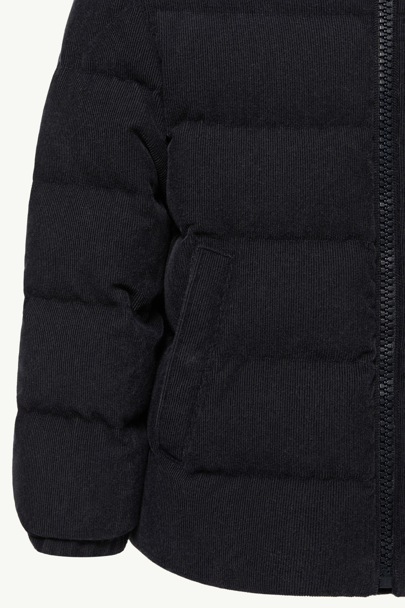 Larm連帽絲絨羽絨外套 男童 海軍藍色 Moncler 4