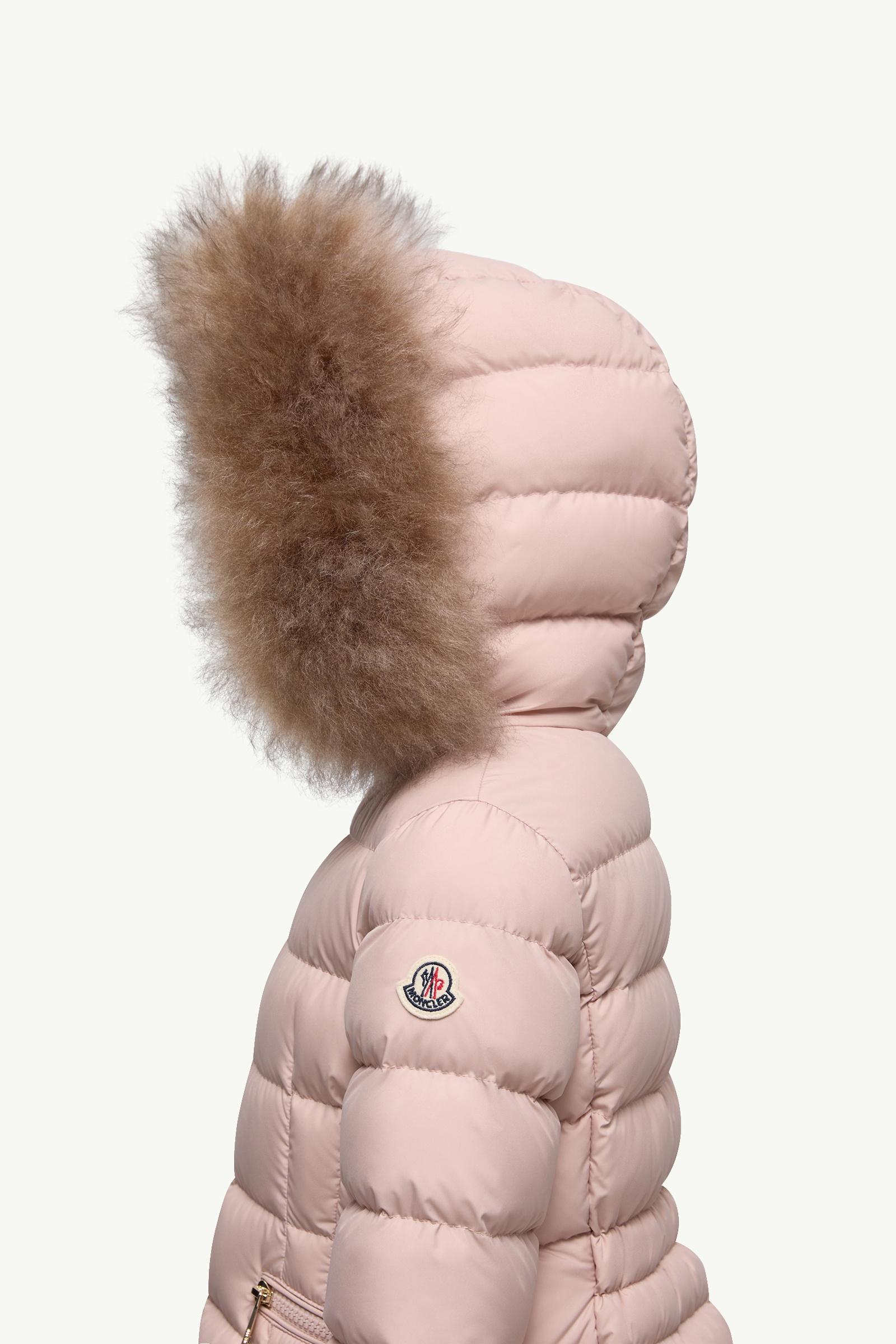 Light Pink Boedette Hooded Shearling-Trimmed Down Jacket - Down
