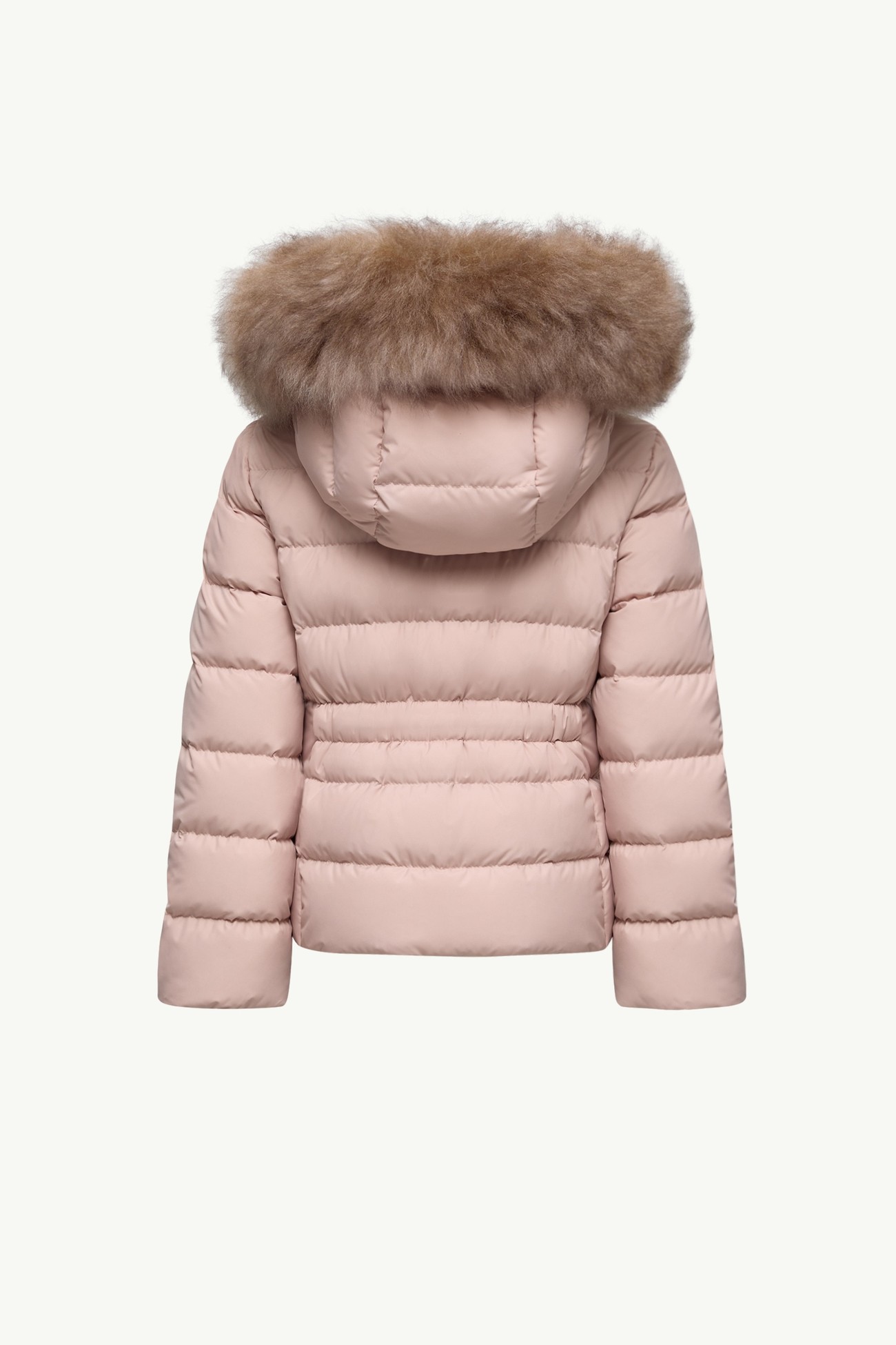Piumino Boedette con cappuccio e orlo in shearling Bambina Rosa Chiaro Moncler 3