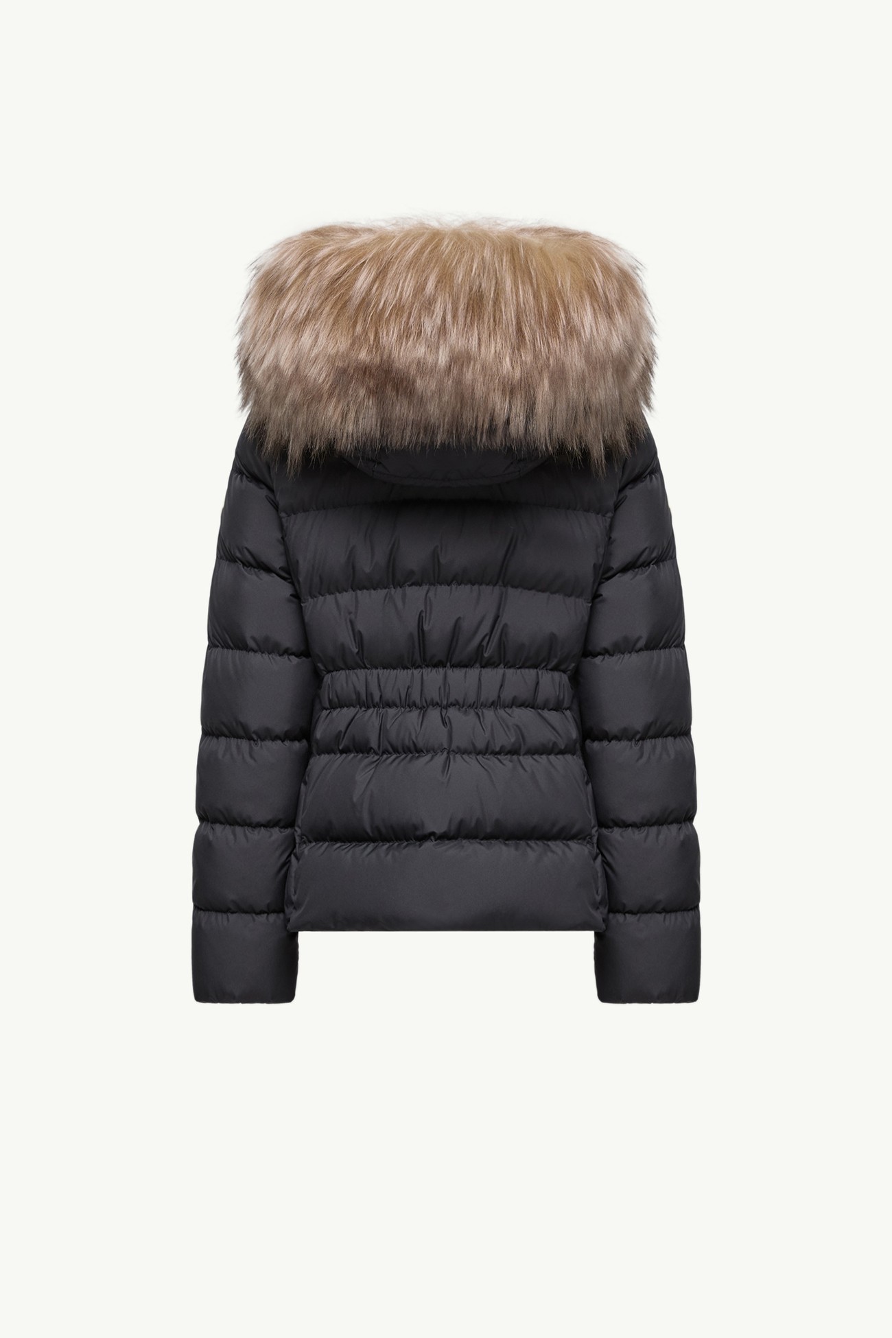 Piumino Boedette con cappuccio e orlo in shearling Bambina Nero Moncler 2